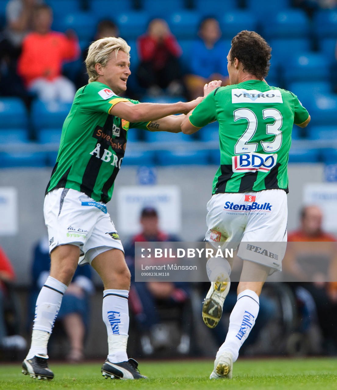 0-1 Eyjolfur Hedinsson grattas av Tommy Lycén. Jubel