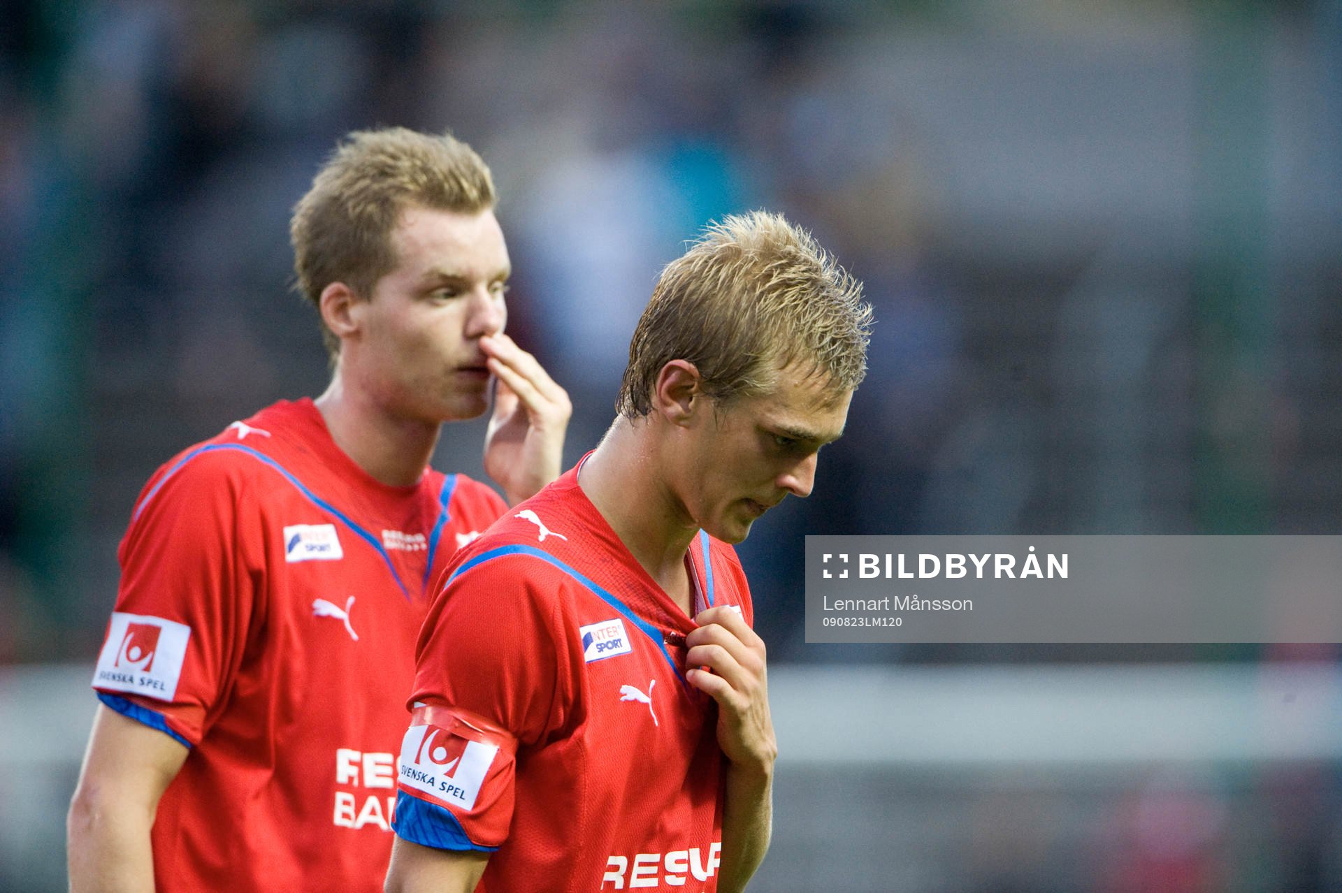 Marcus Nilsson och Joel Ekstrand, Helsingborg, depp när de