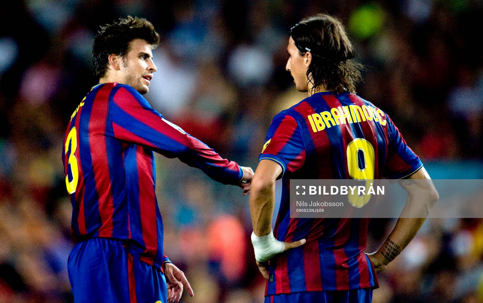 Gerard Piqué, instruerar Zlatan Ibrahimovic