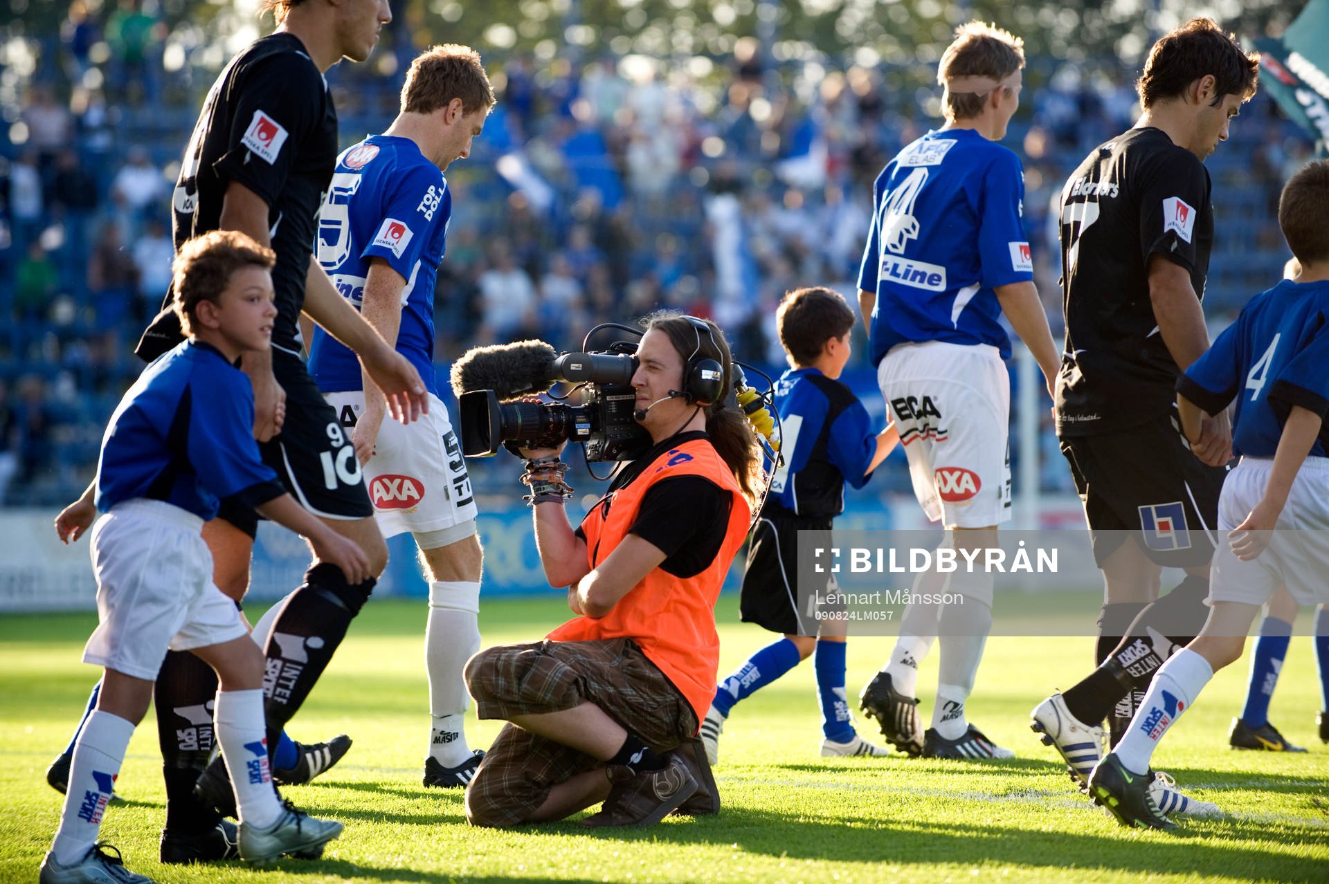Kameraman, kamera, fotograf, tv, inmarsch