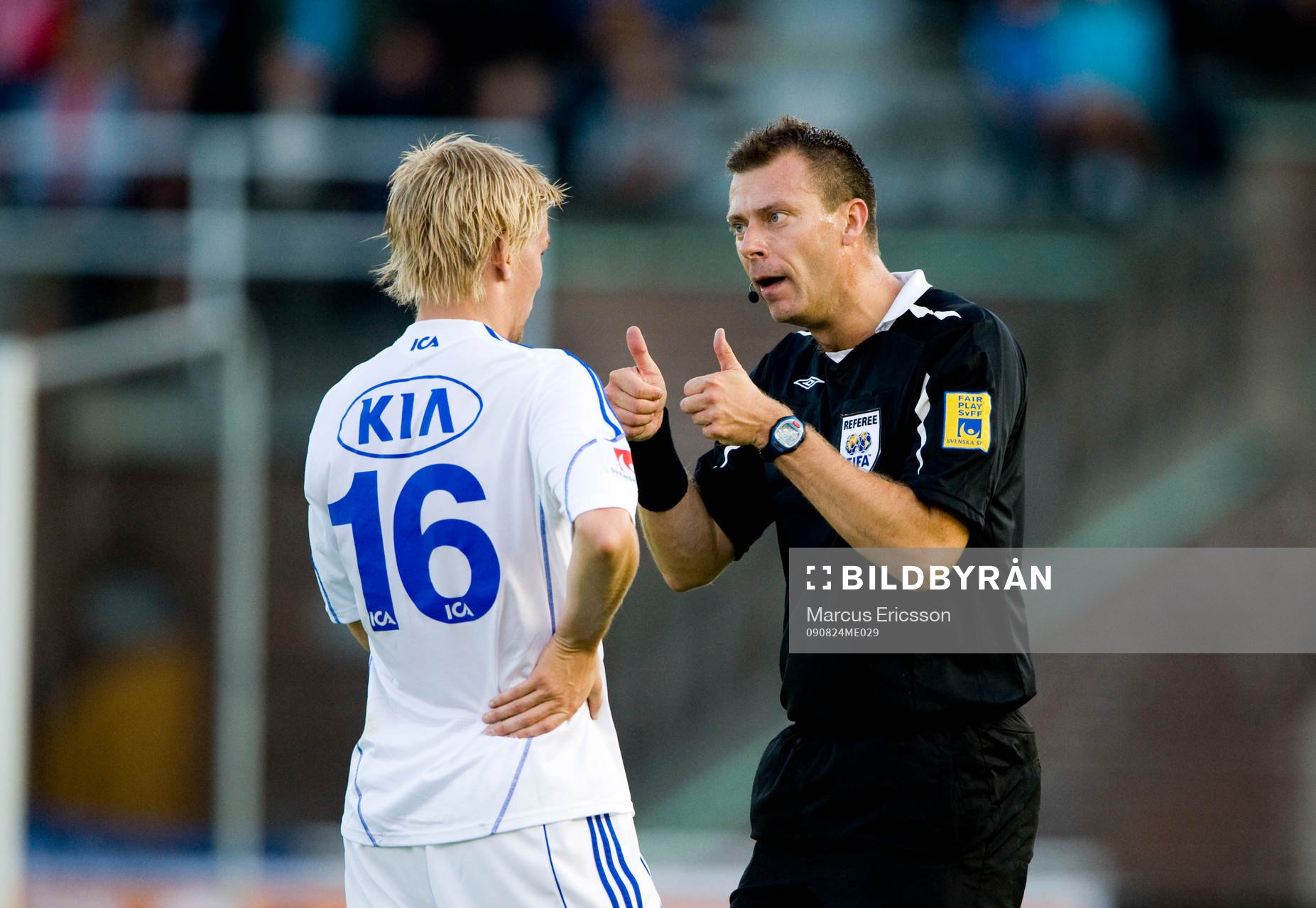 Erik Lund, IFK Göteborg och domare Daniel Stålhammar
