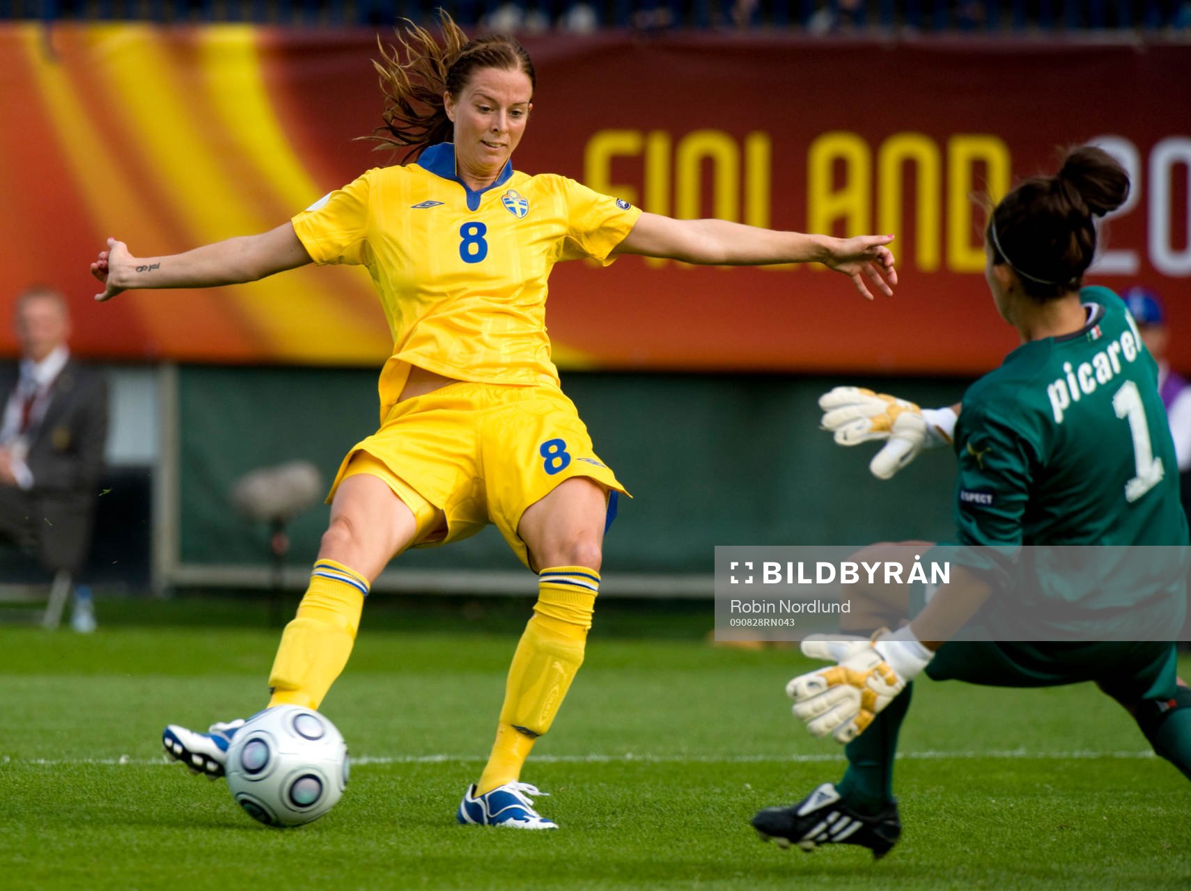 Lotta Schelin, Sverige 0-1 jubel