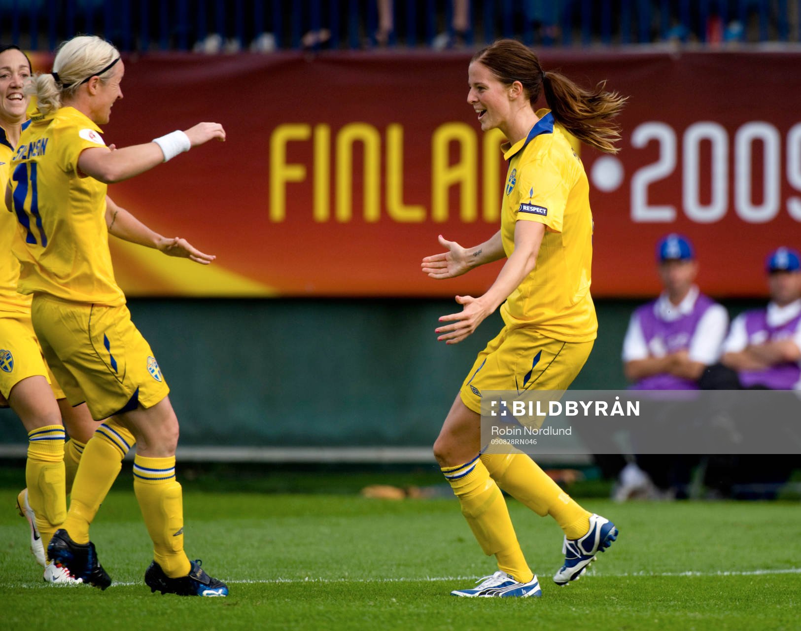 Lotta Schelin, Sverige 0-1 jubel