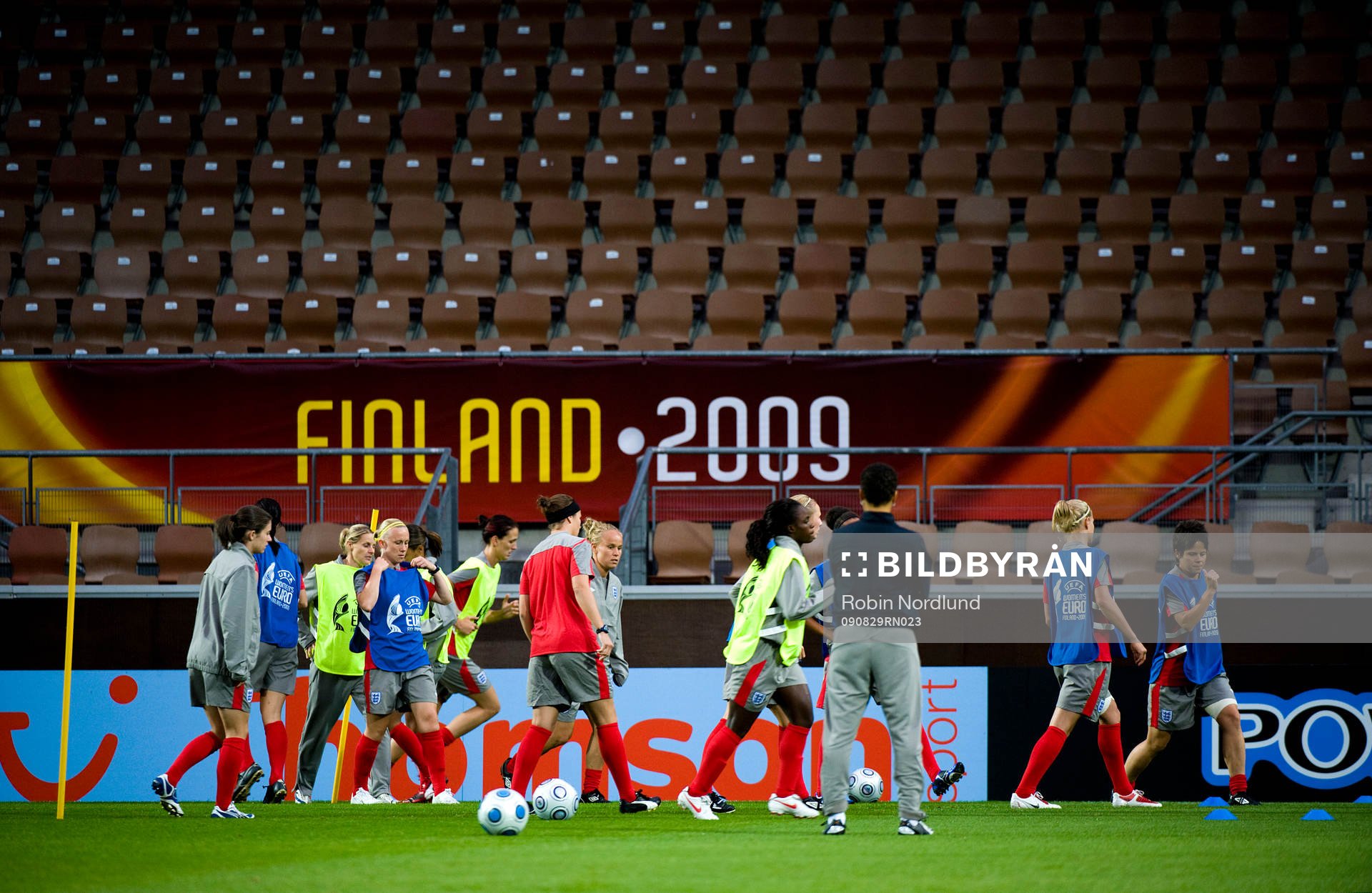 Fotboll, Dam, EM, England, träning