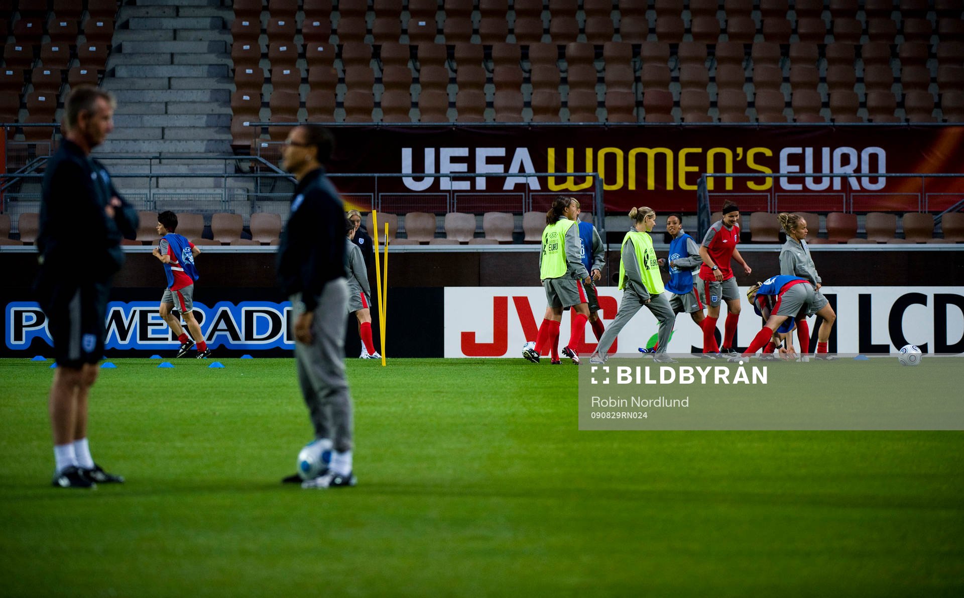 Fotboll, Dam, EM, England, träning