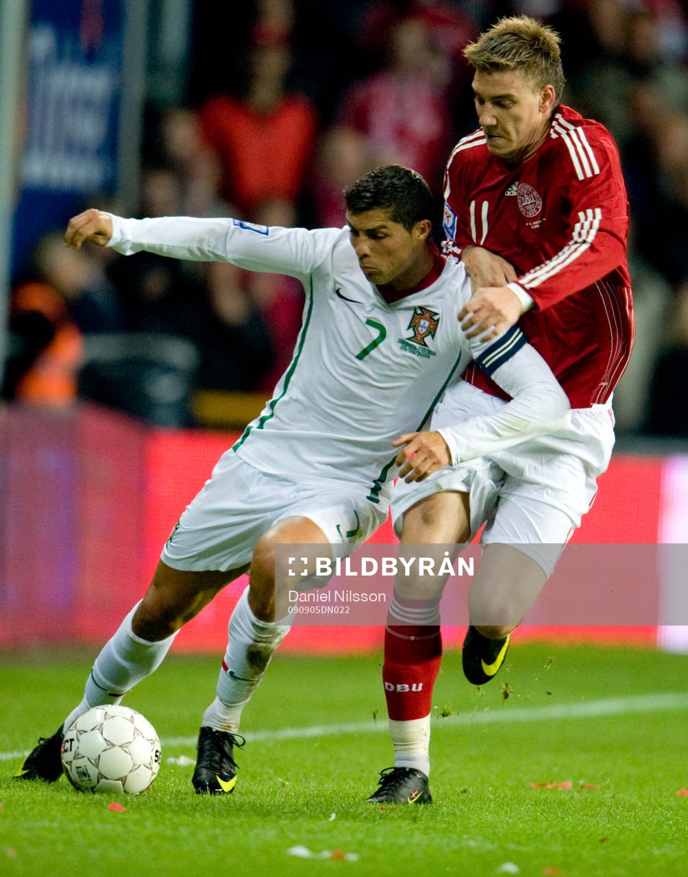 Nicklas Bendtner, Danmark och Cristiano Ronaldo, Portugal