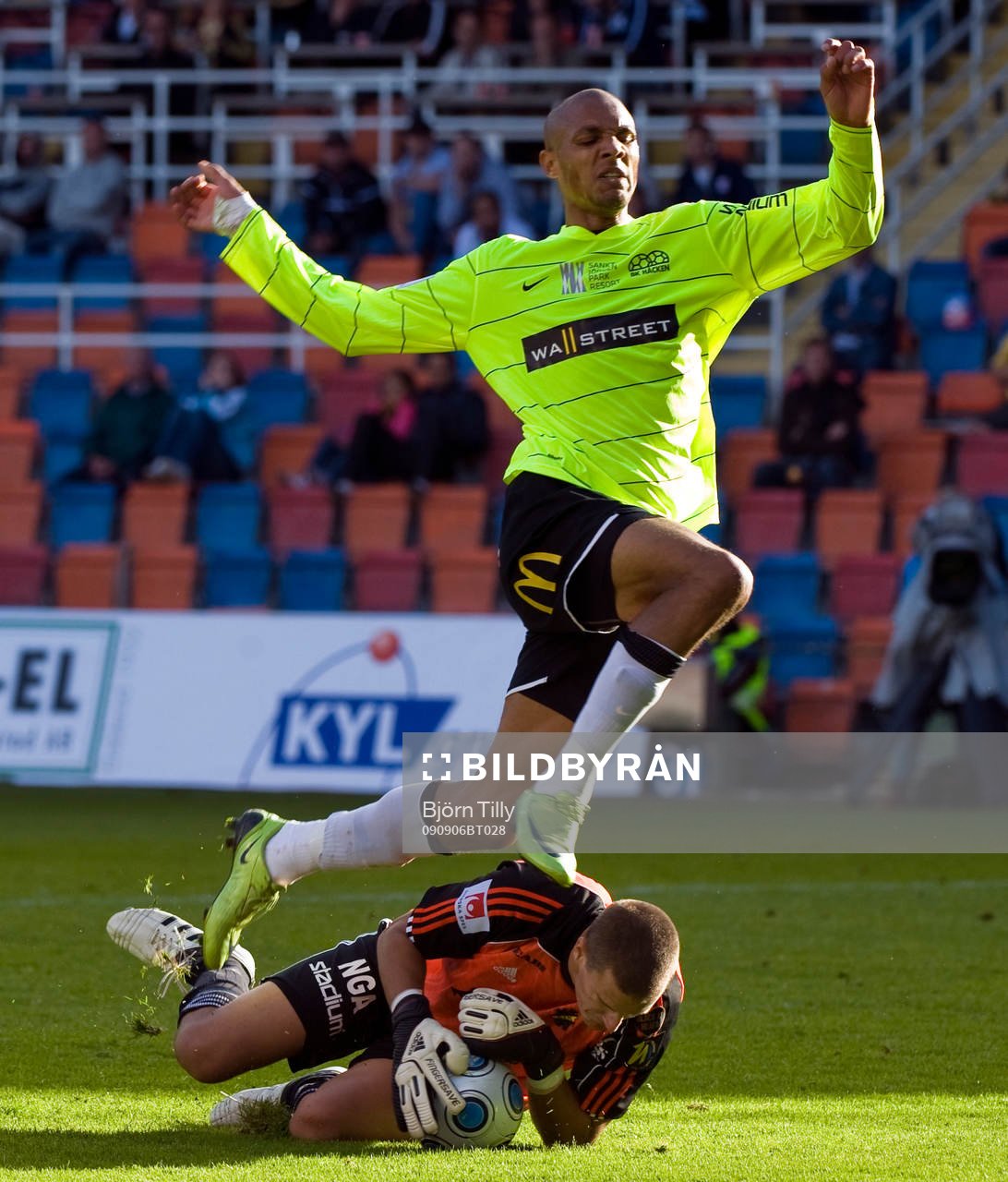 Mathias Ranégie, Häcken och Nicklas Bergh, målvakt, AIK