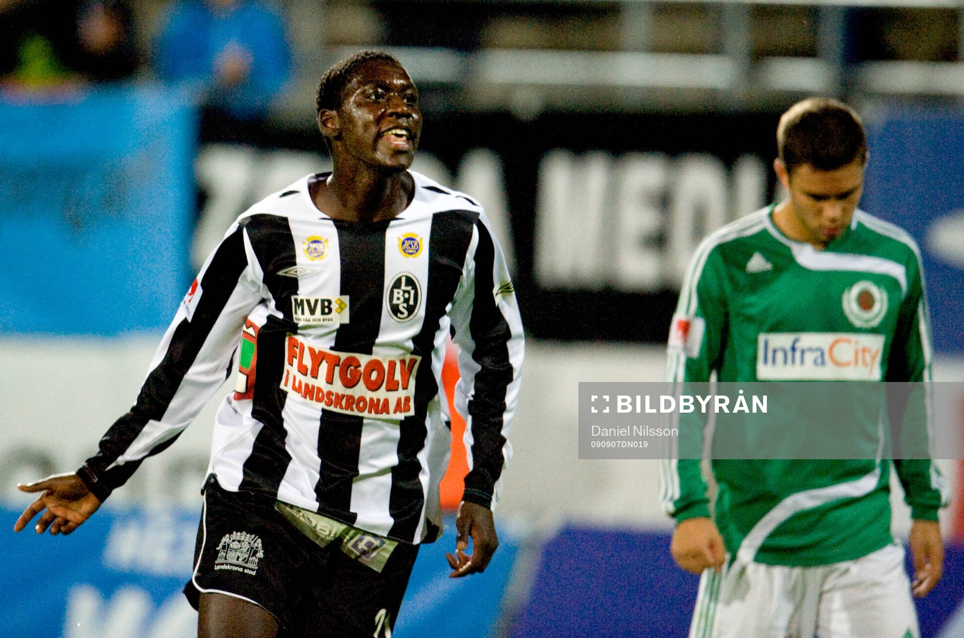 Alagie Sosseh, Landskrona gjorde 2-0 på straff. jubel