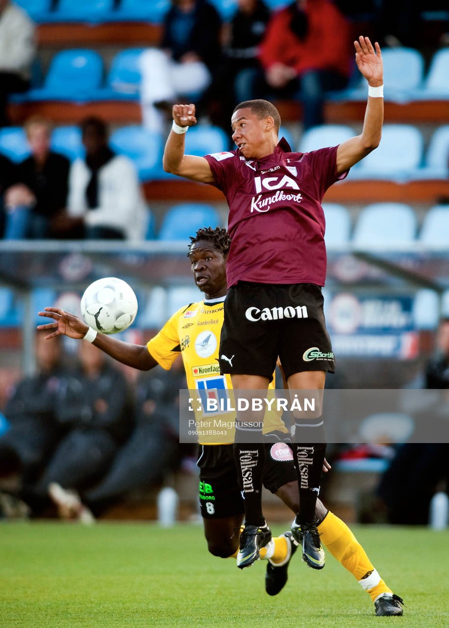  Patrick Osiako, Mjällby  och Tobias Sana, Qviding.