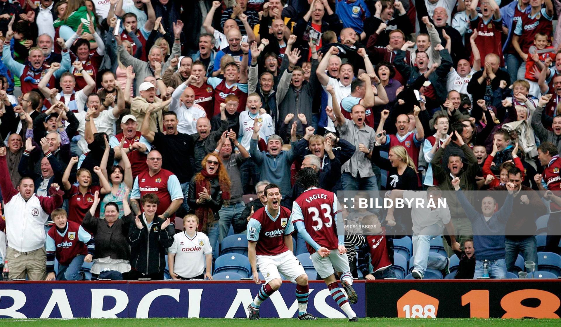  David Nugent, glädje och jubel efter 2-1 till Burnley.