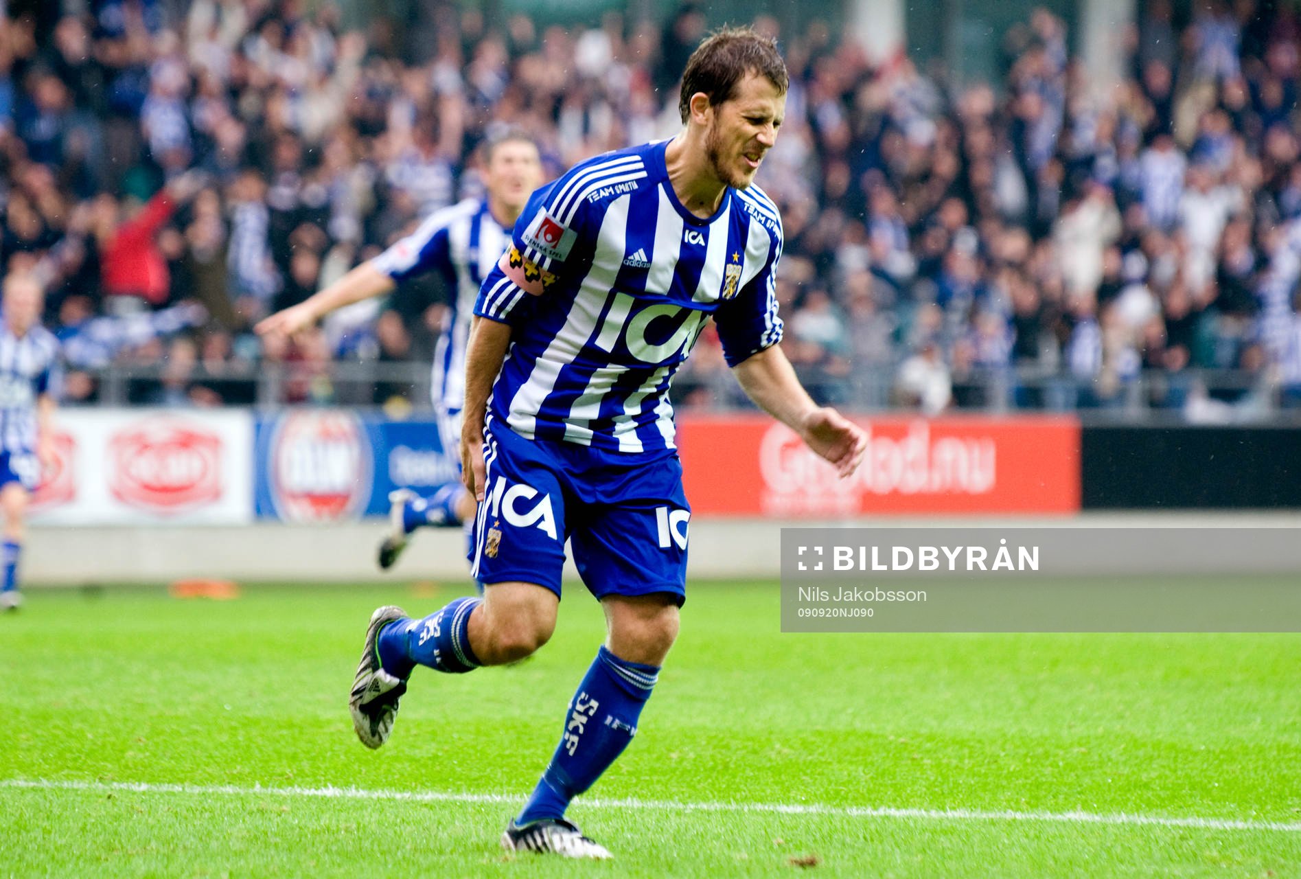 Tobias Hysén, IFK Göteborg, gör mål och får samtidigt