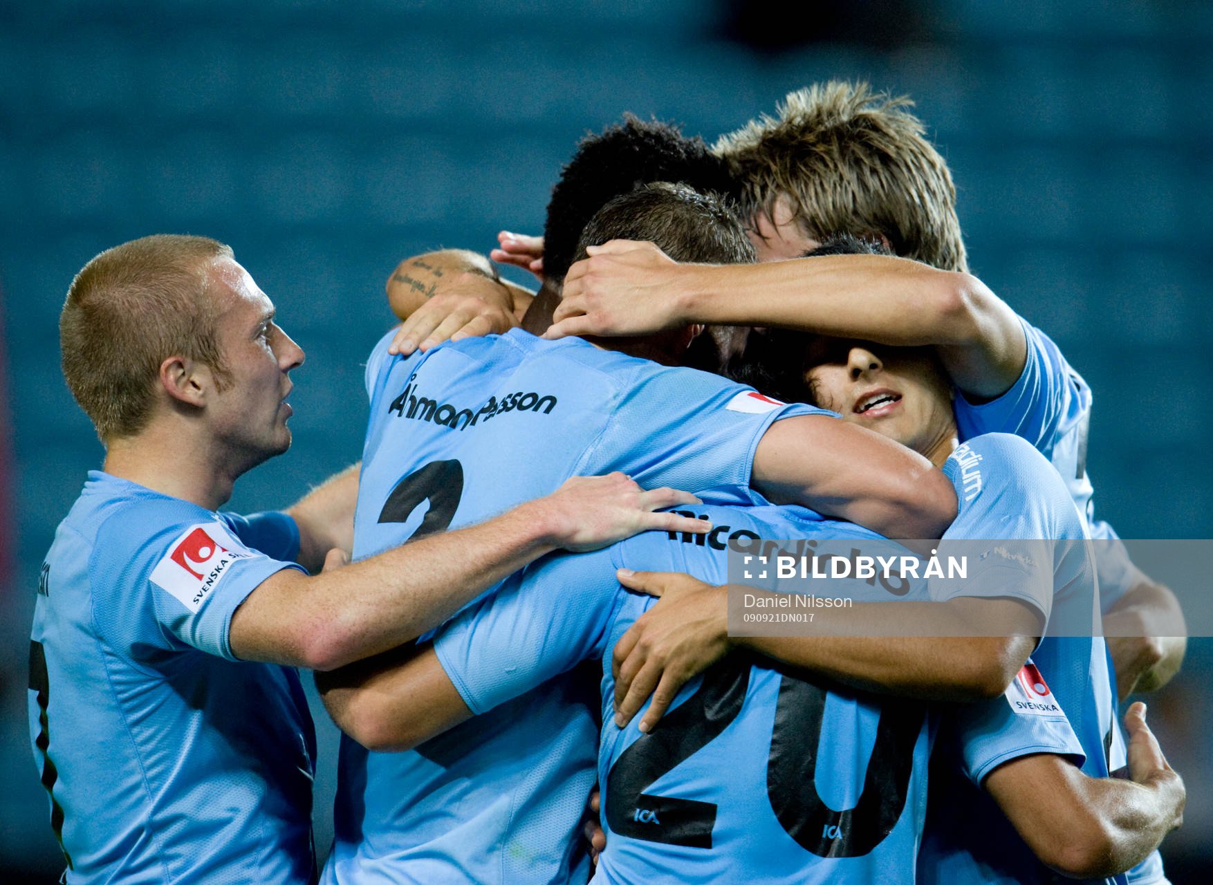 Edward Ofere, Malmö har gjort 3-0. Jubel