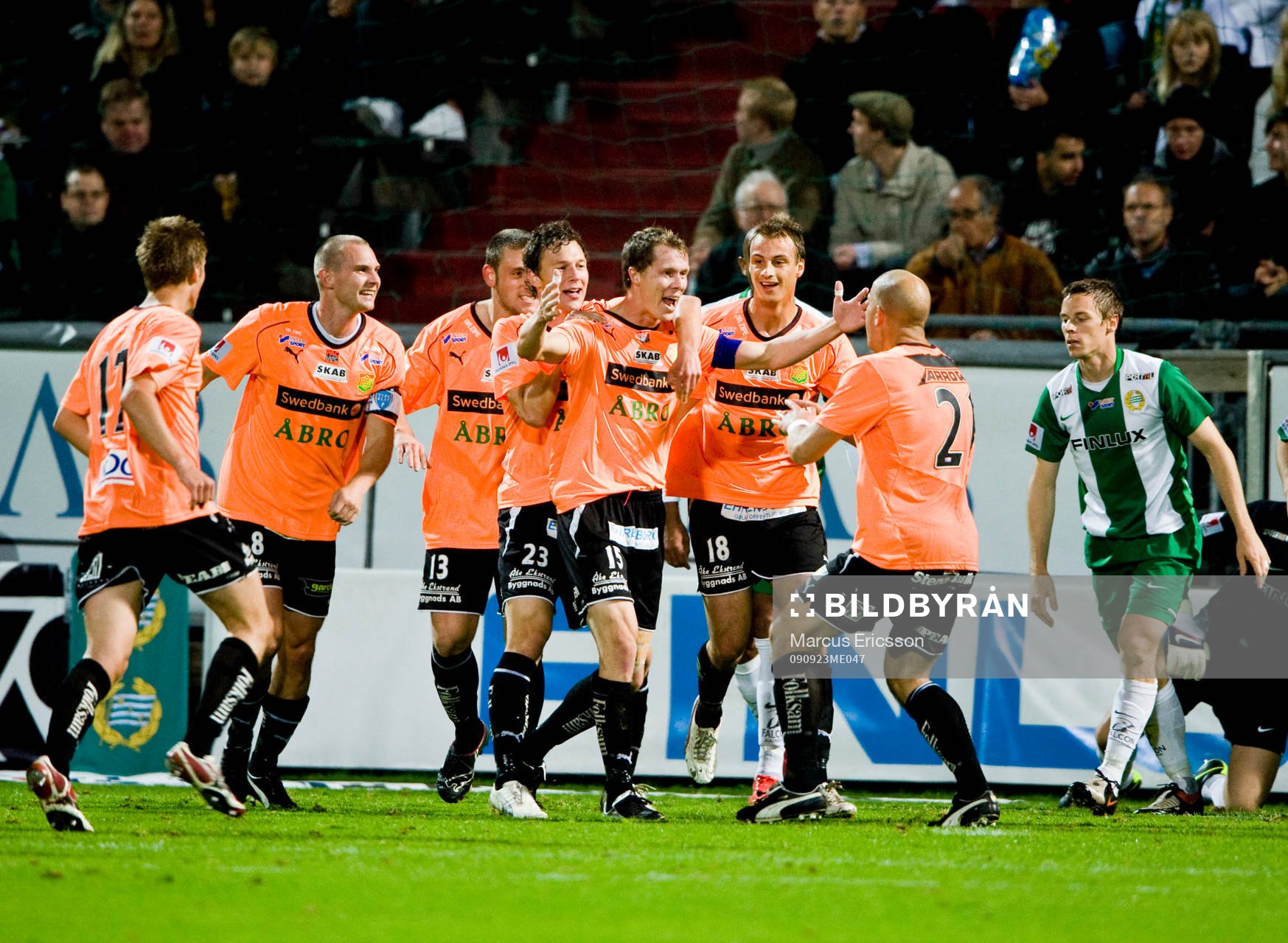  Jubel i GAIS efter 0-1 av Fredrik Lundgren, GAIS