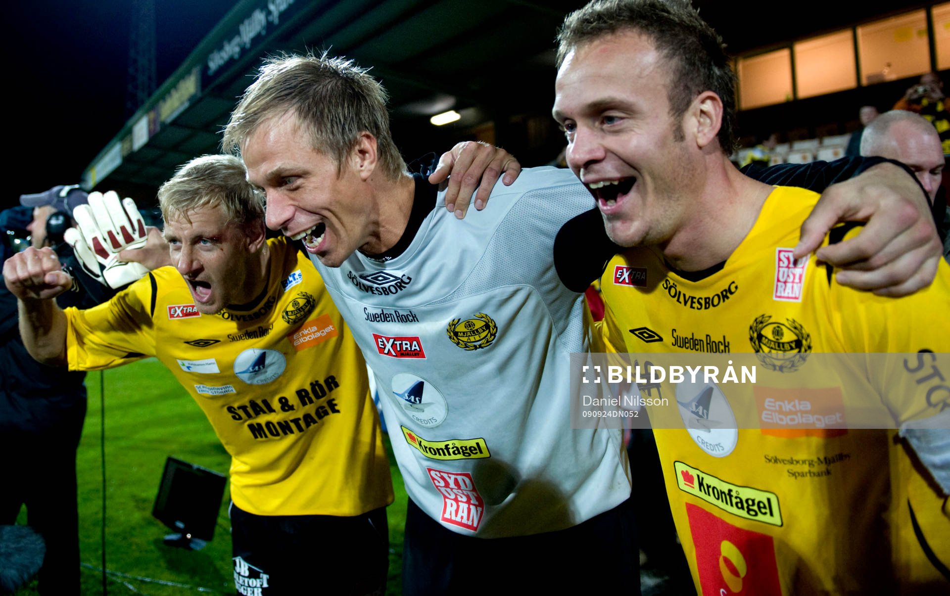 Patrik Rosengren, Mattias Asper och Marcus Ekenberg, firade