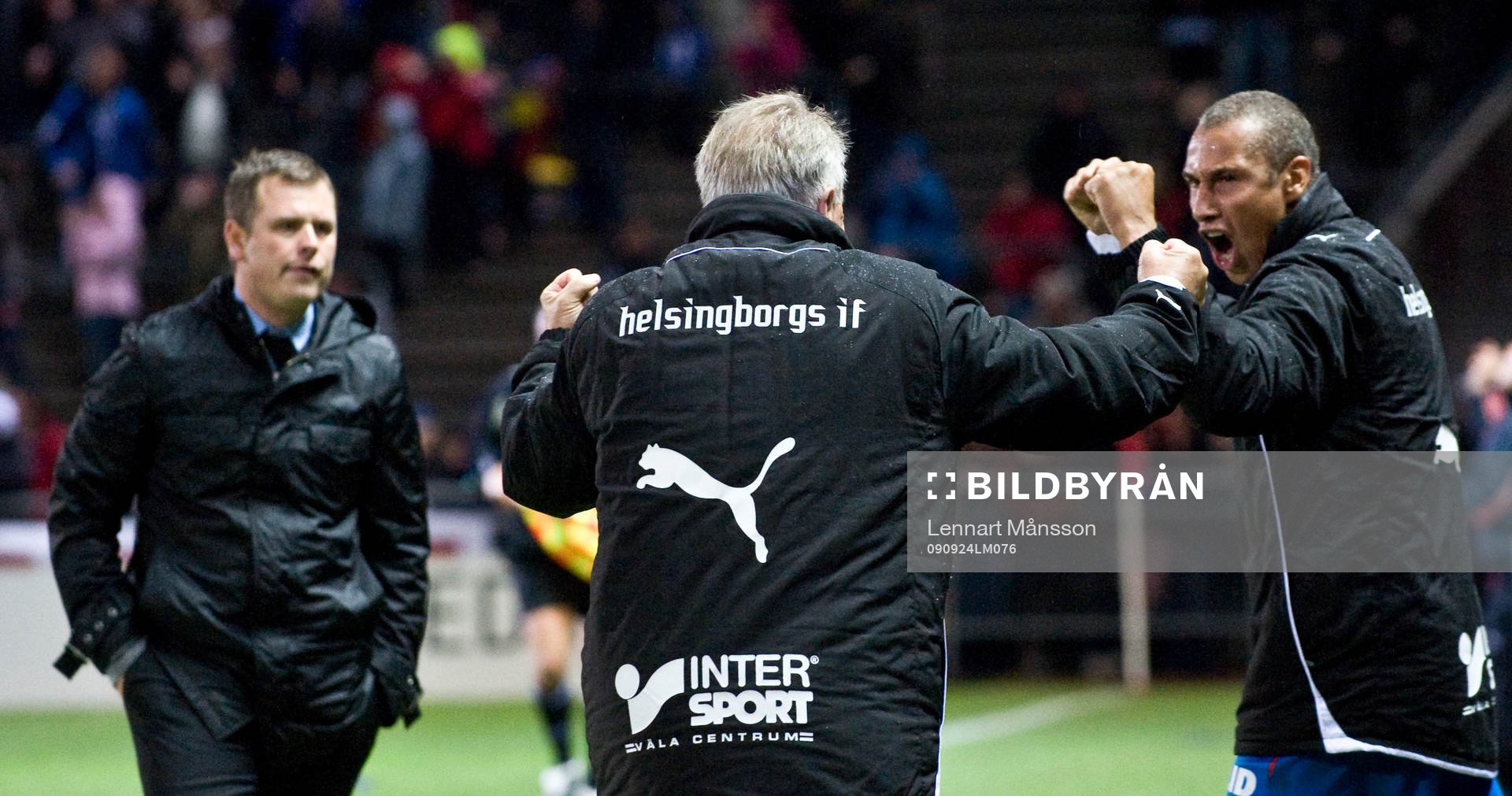 Bo Nilsson, tränare och Henrik Larsson, glädje, jubel.