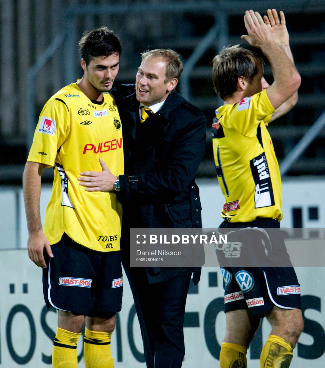 Denni Avdic, Magnus Haglund, tränare och Johan Karlsson,