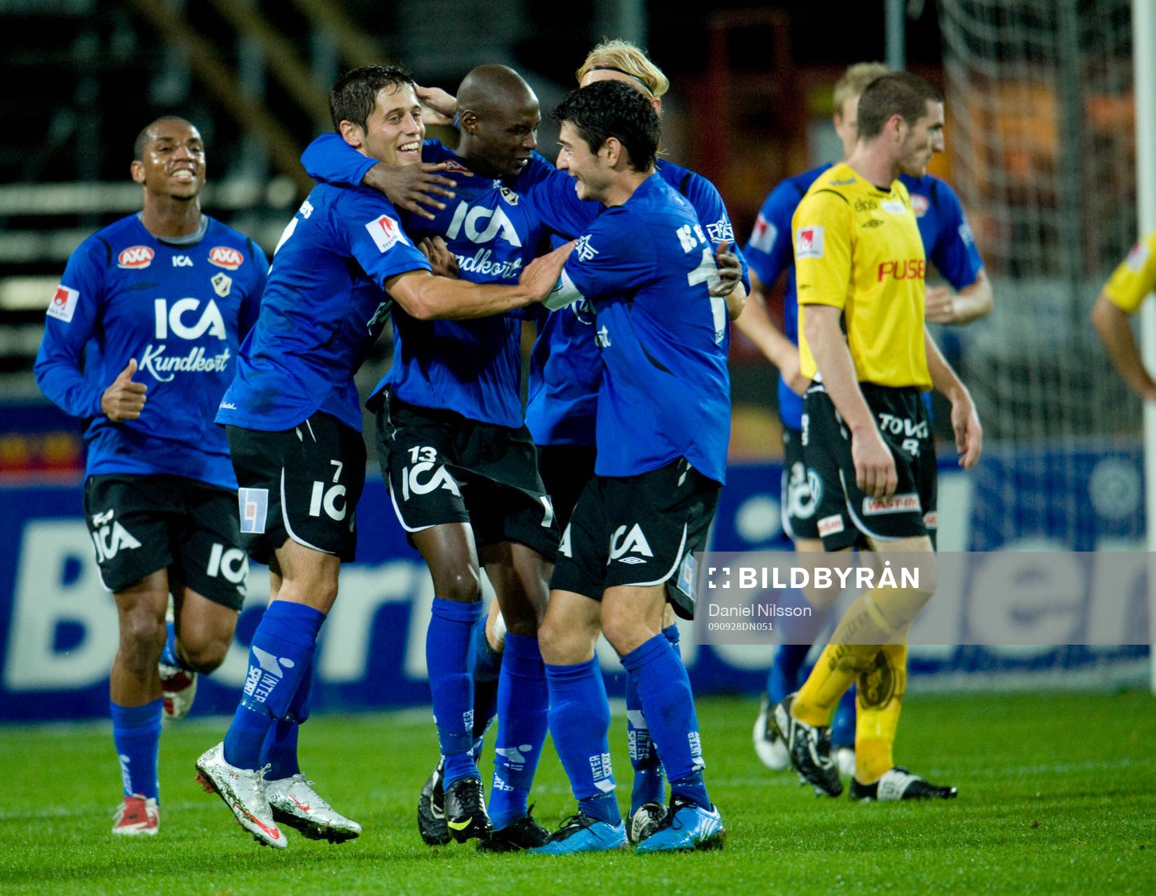 Azrach Mahamat, Halmstad gjorde 1-1. Jubel