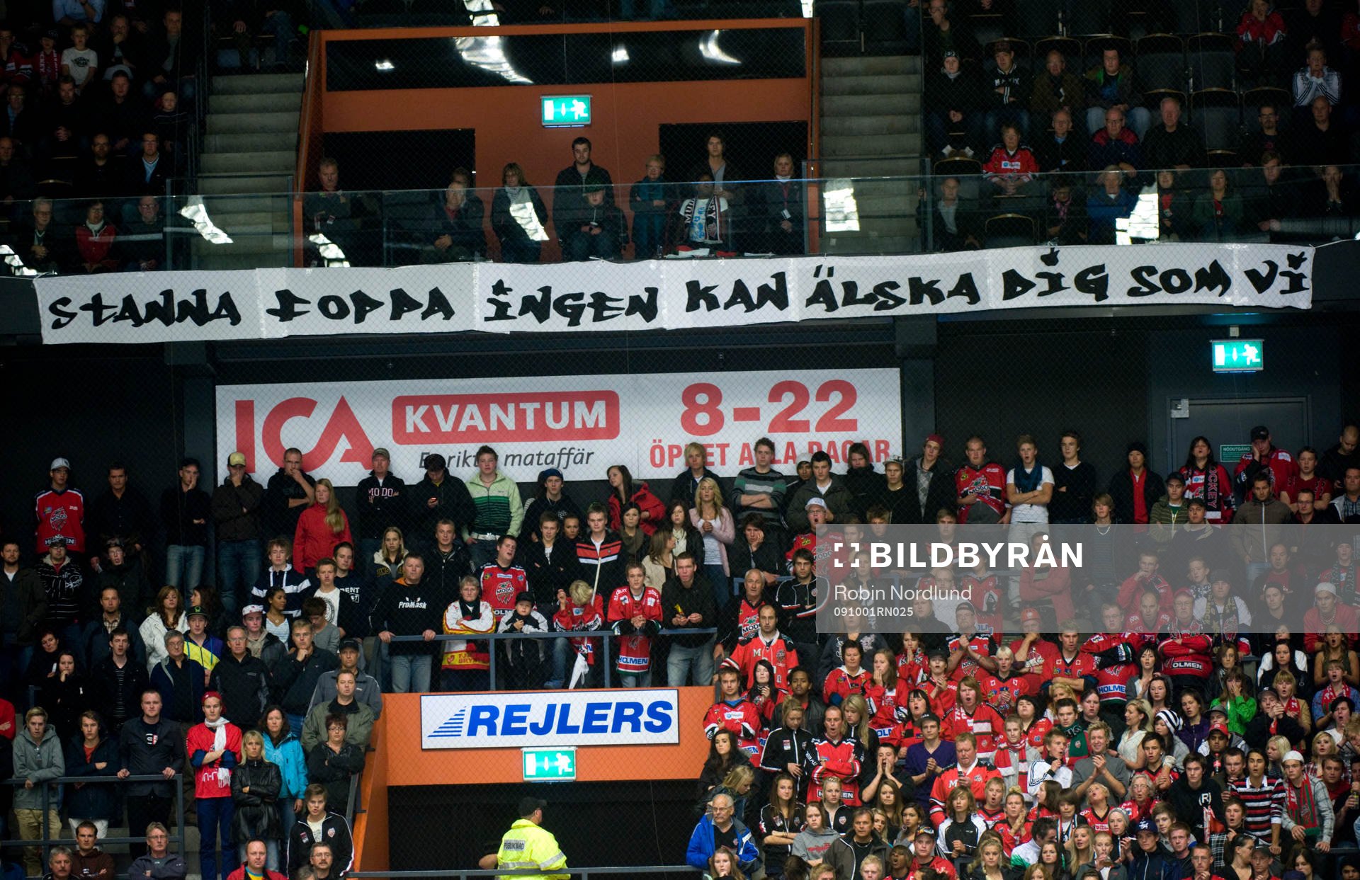 Banderoll, fans, supporter, läktare, Stanna Foppa ingen