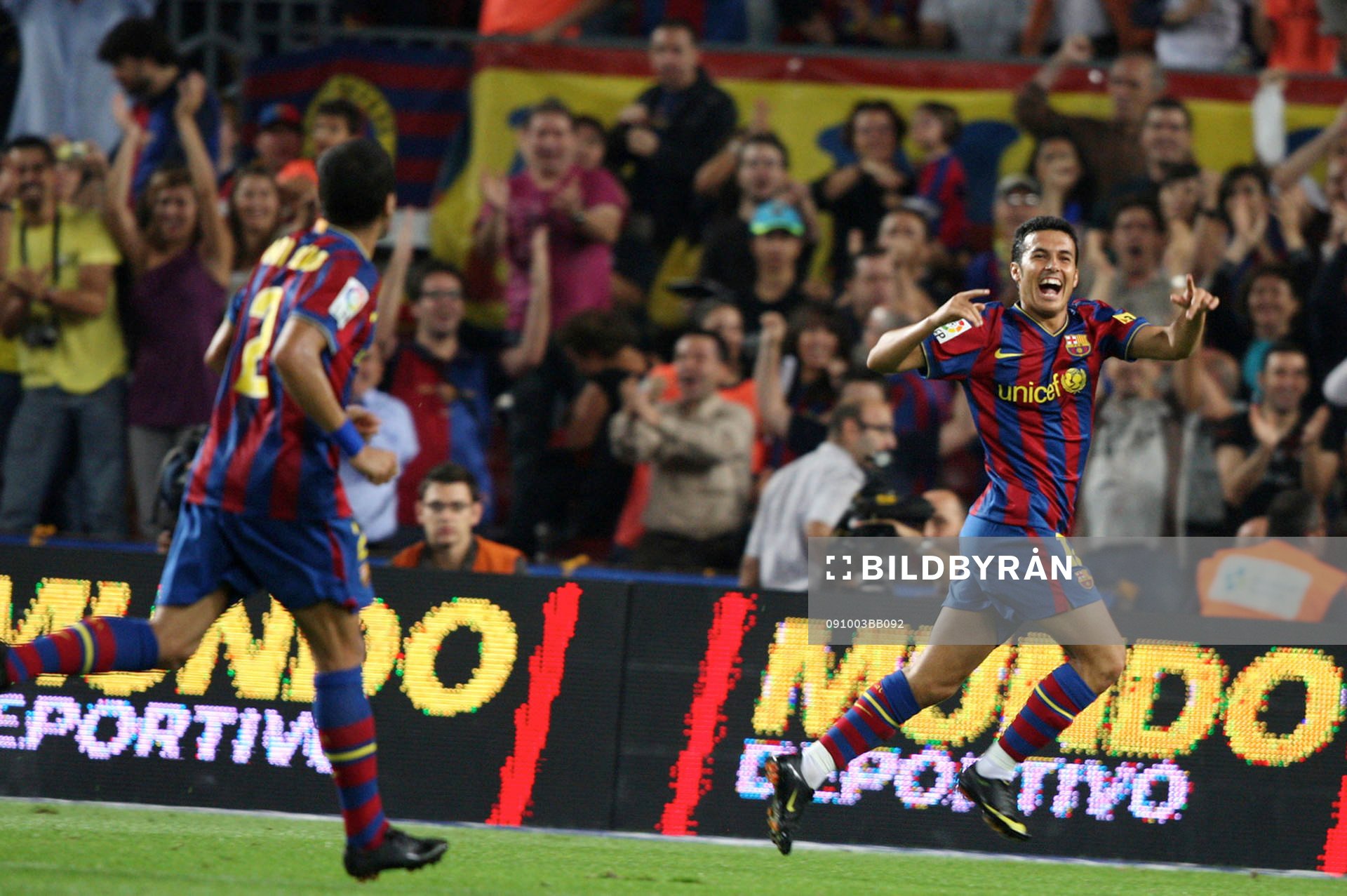 Pedro, Barcelona, jubel