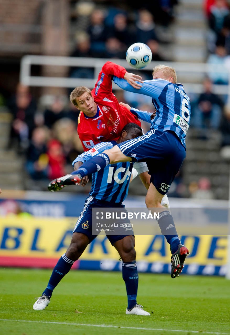 Andreas Drugge, Trelleborg med Prince Ikpe Ekong, och Toni