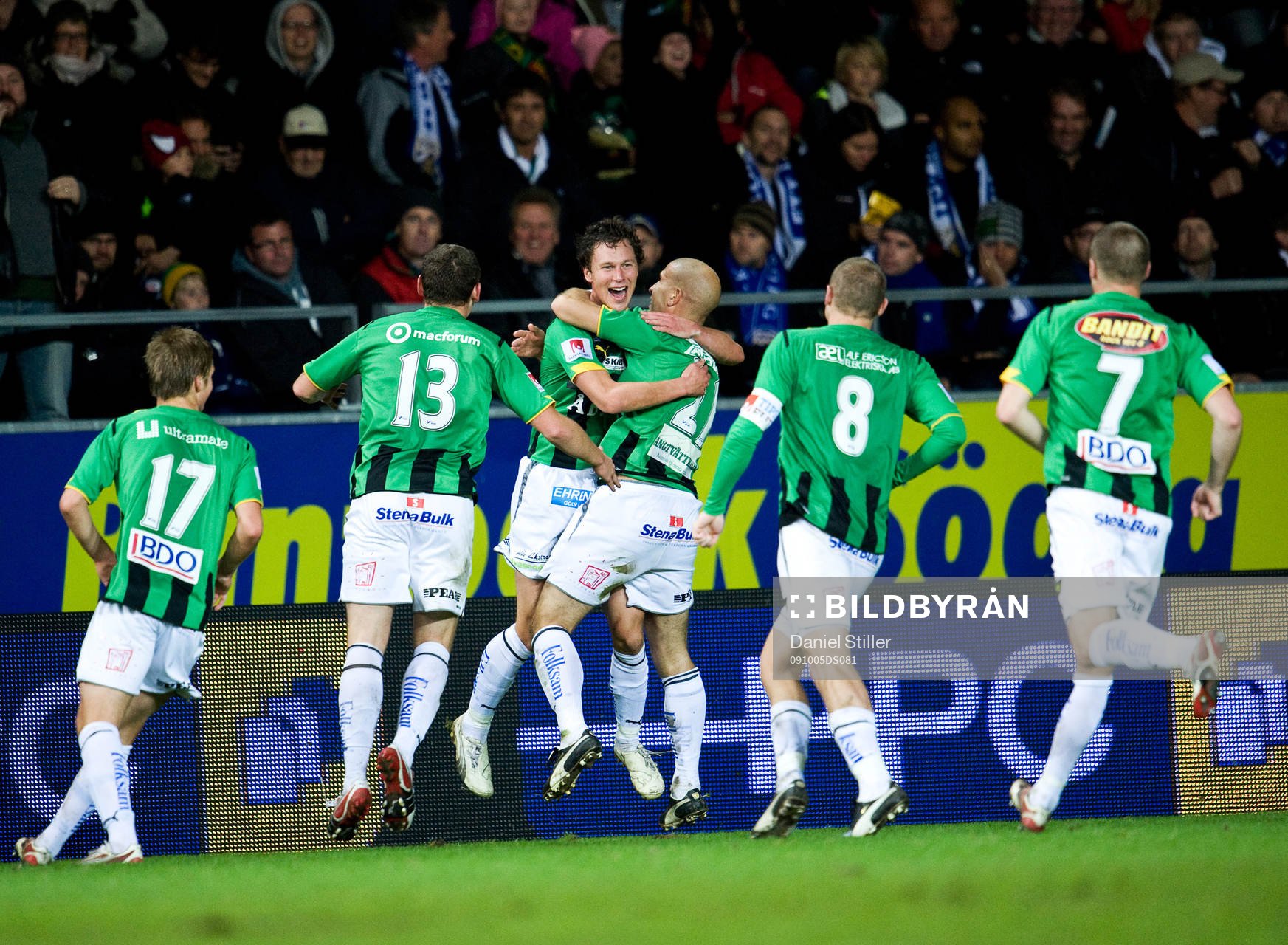 Eyjólfur Hédinsson, GAIS, gör 1-1. Jubel, glädje