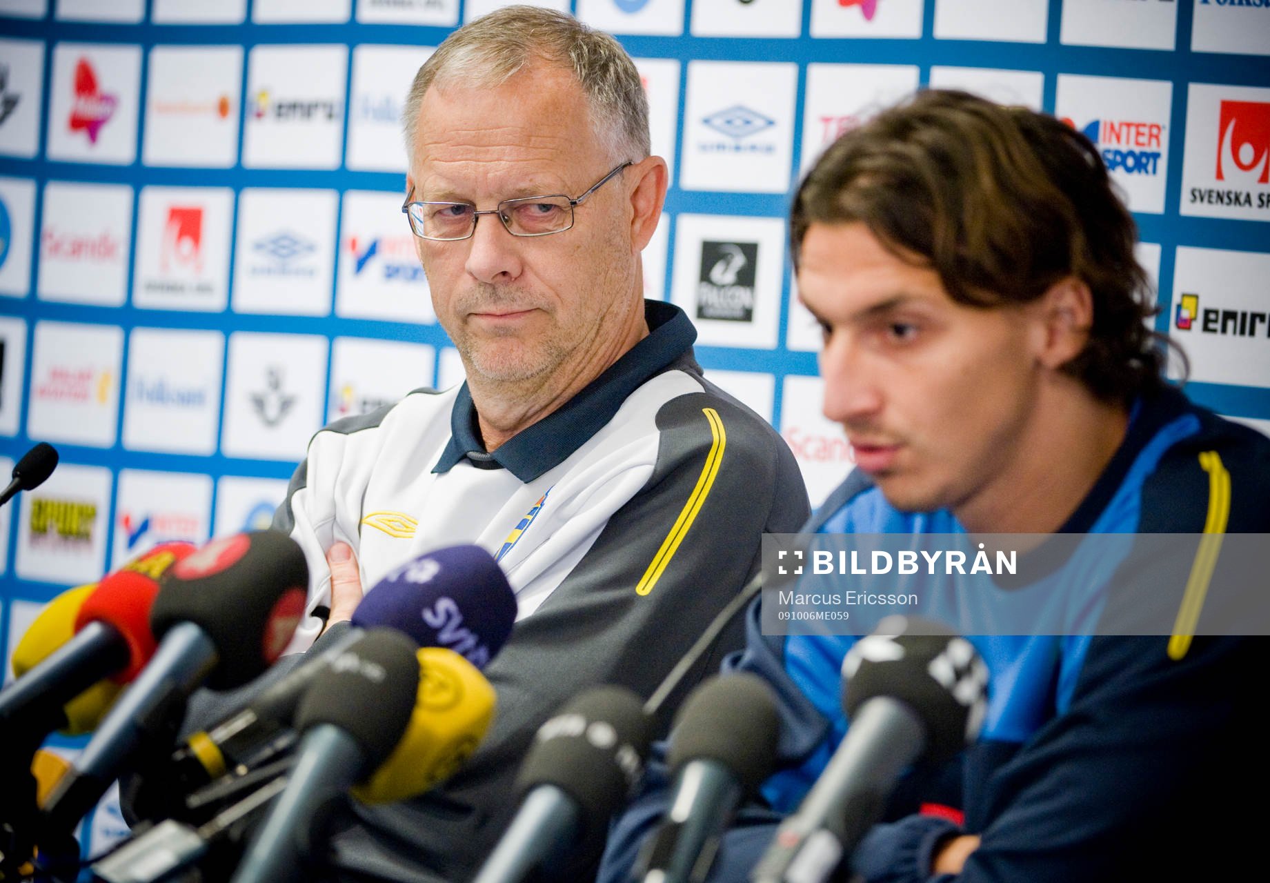 Lars Lagerbäck, förbundskapten och Zlatan Ibrahimovic