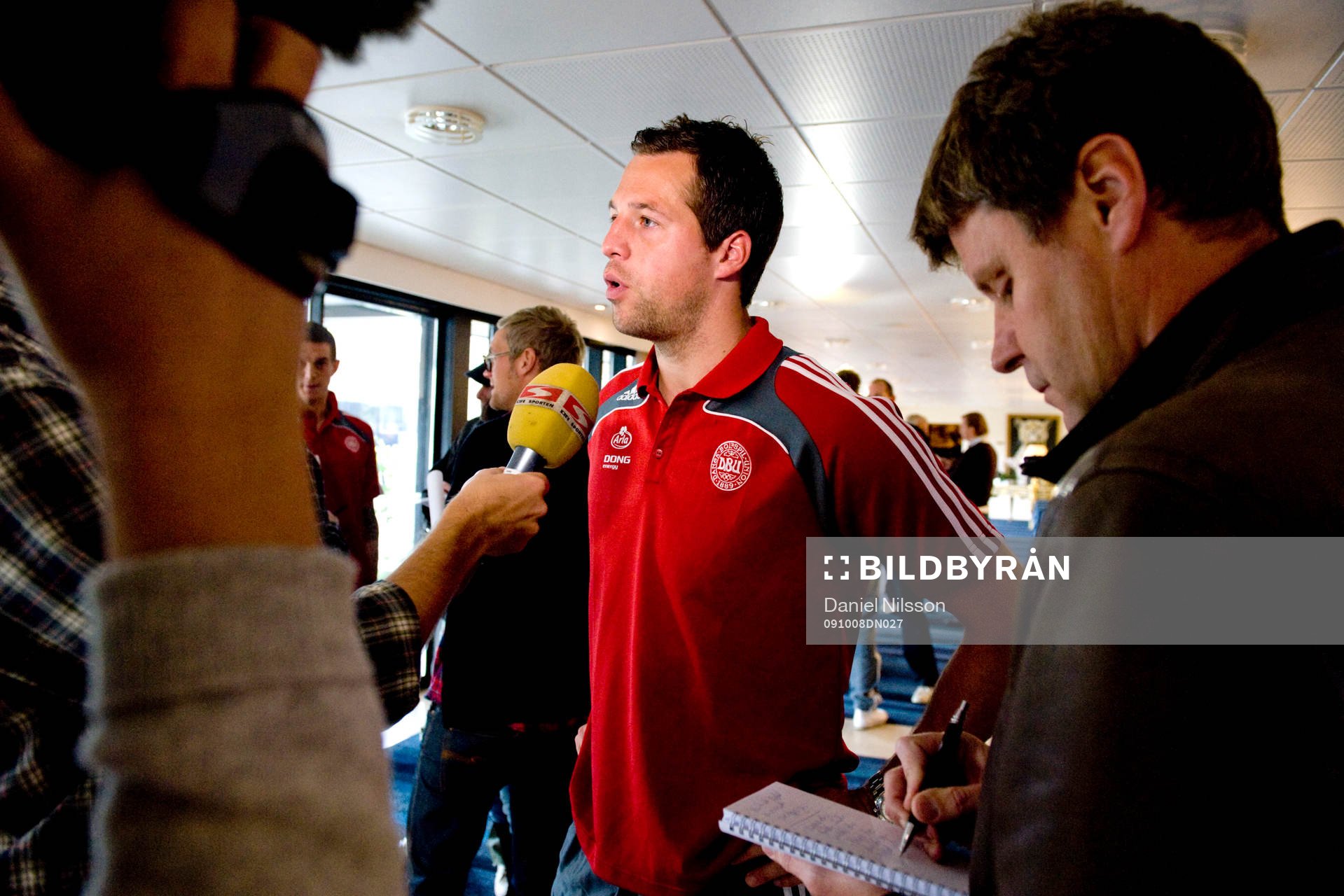 Thomas Sörensen, målvakt blir intervjuvad