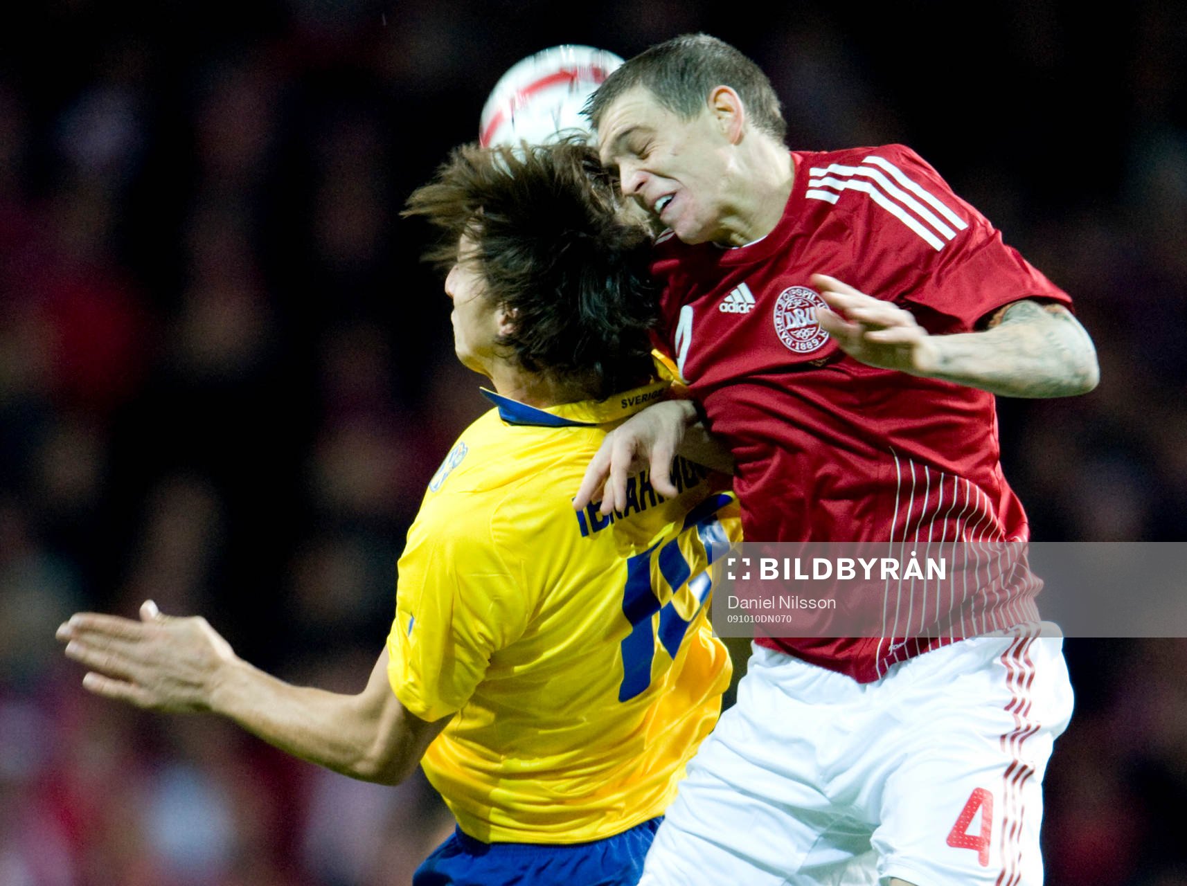Zlatan Ibrahimovic Sverige och Daniel Agger, Danmark