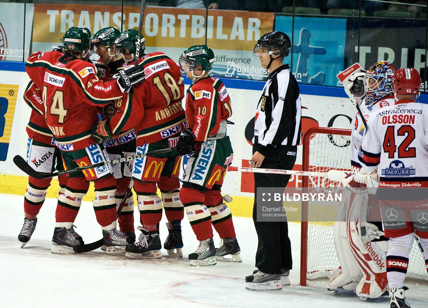 Tobias Viklund, Frölunda, gör 1-0. Jubel