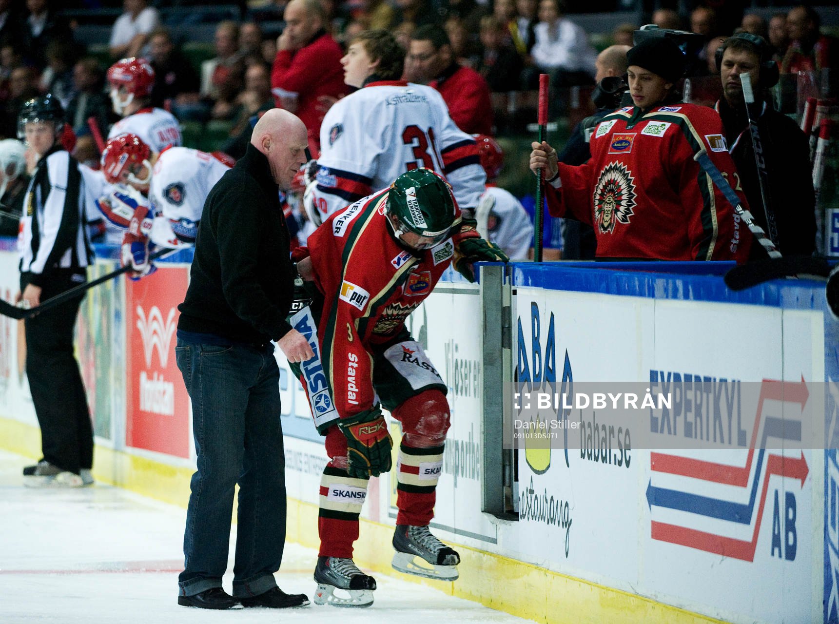 Philip Larsen, Frölunda, skadar sig, skada