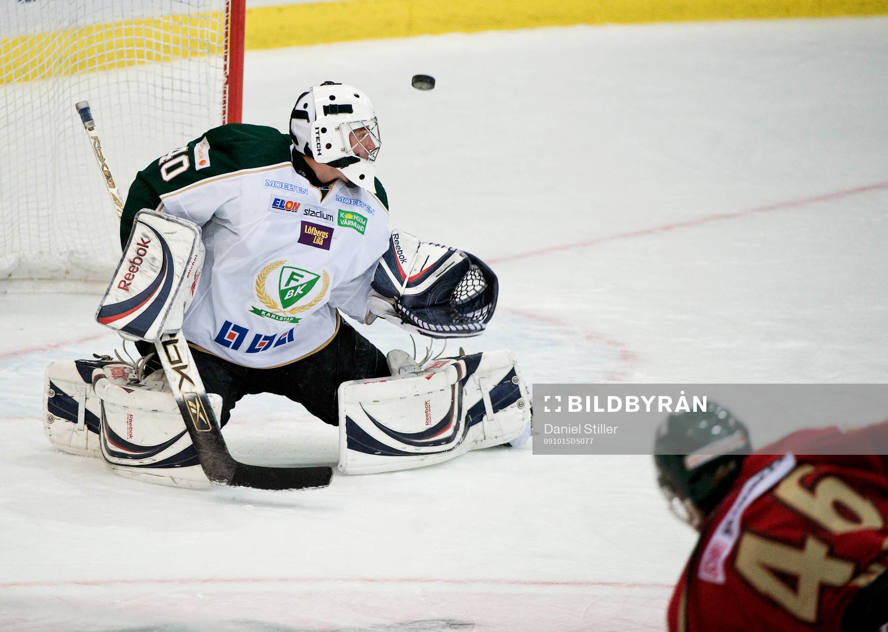 Andro Michel, målvakt Färjestad, Mathis Olimb, Frölunda