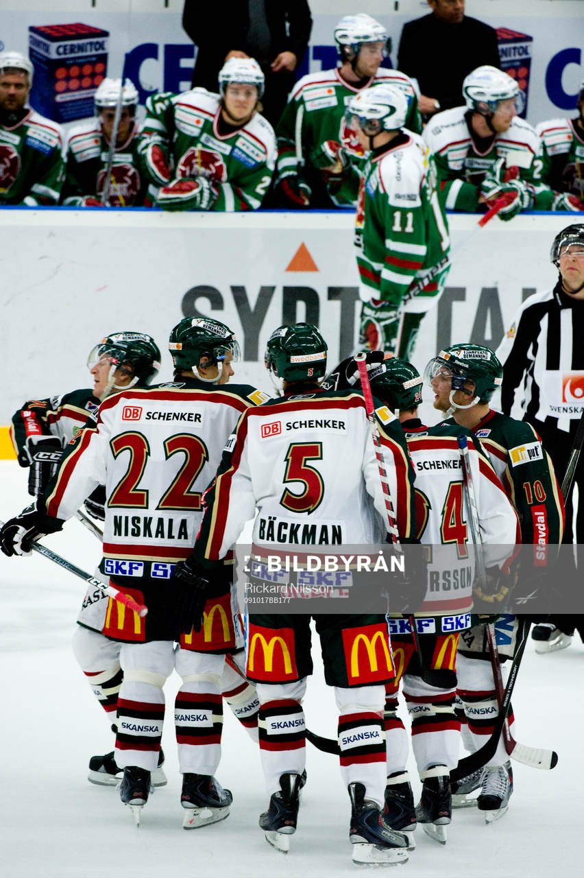 Frölunda, jubel och Rögle, depp