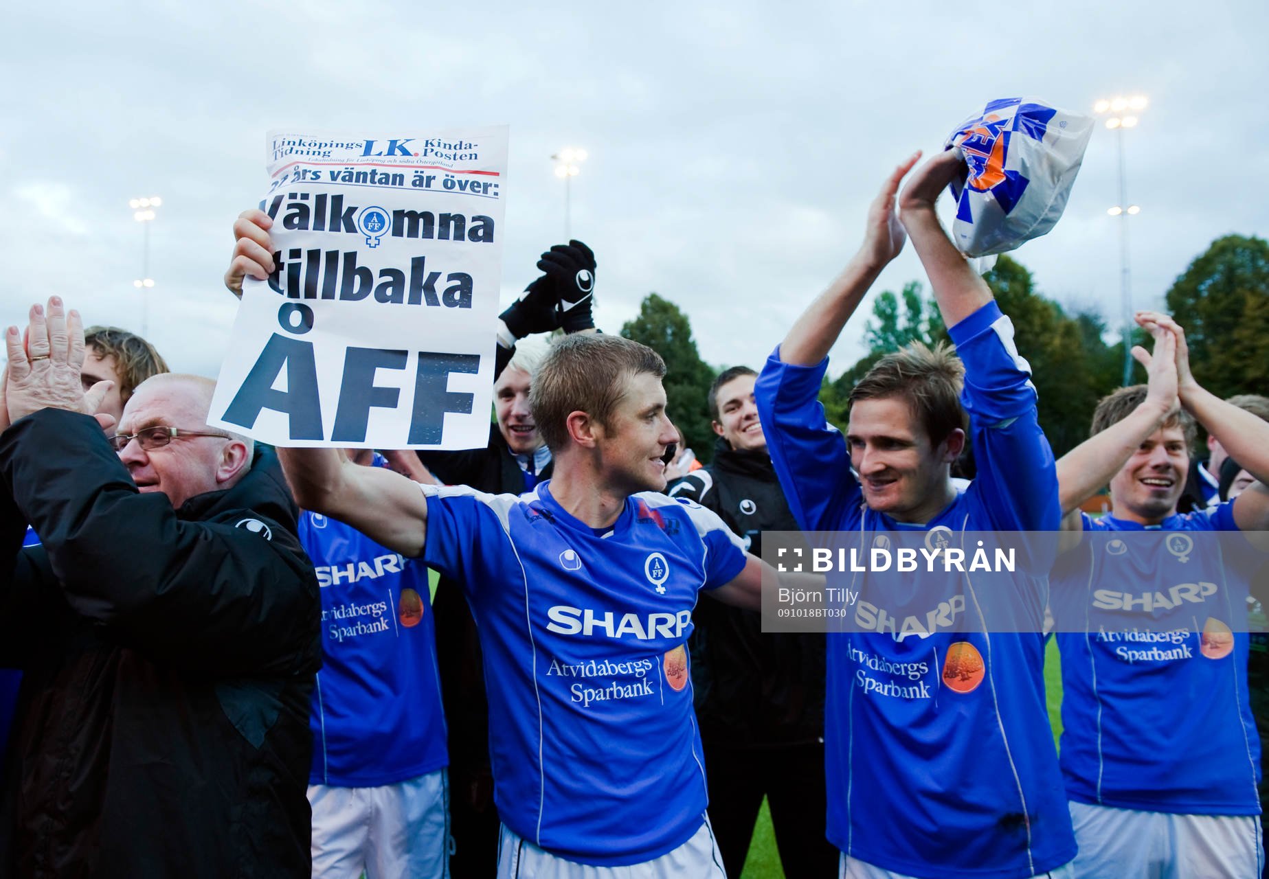  Daniel Johansson och Jesper Arvidsson, Åtvidaberg, jubel.