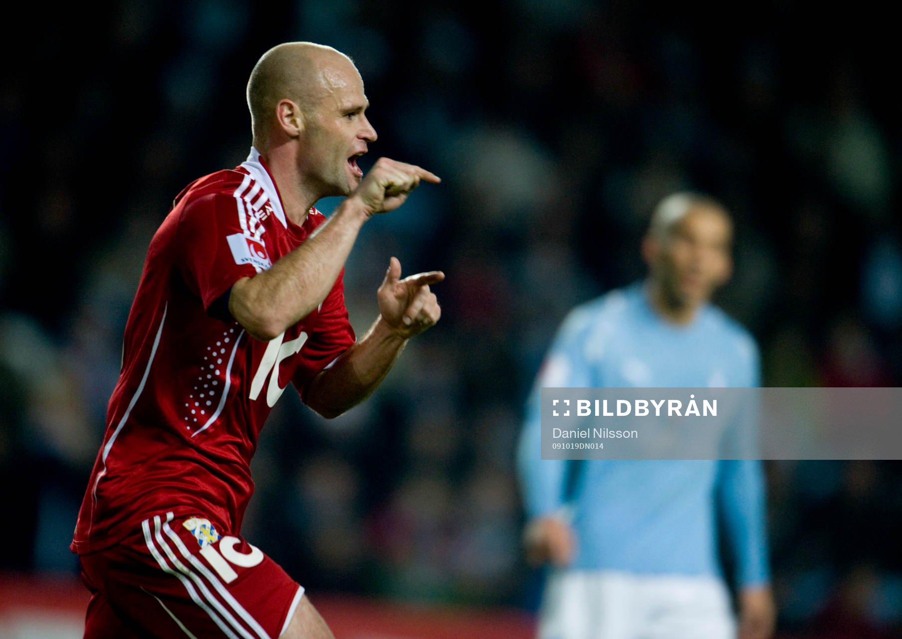 Thomas Olsson, Göteborg gjorde 1-0 till Göteborg. Jubel.