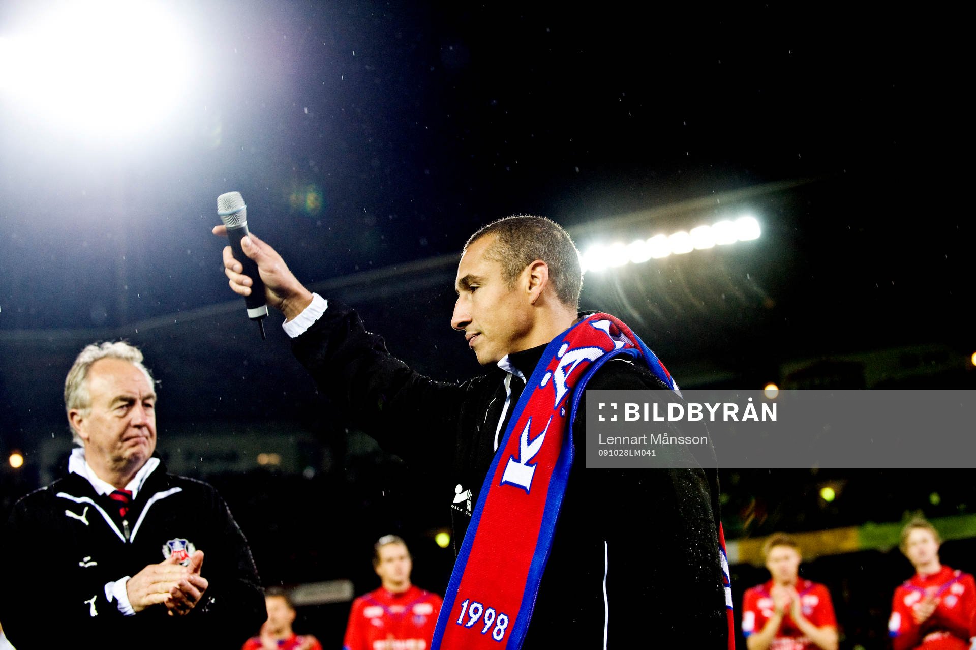 Bo Nilsson, tränare och Henrik Larsson, avtackning, tal,