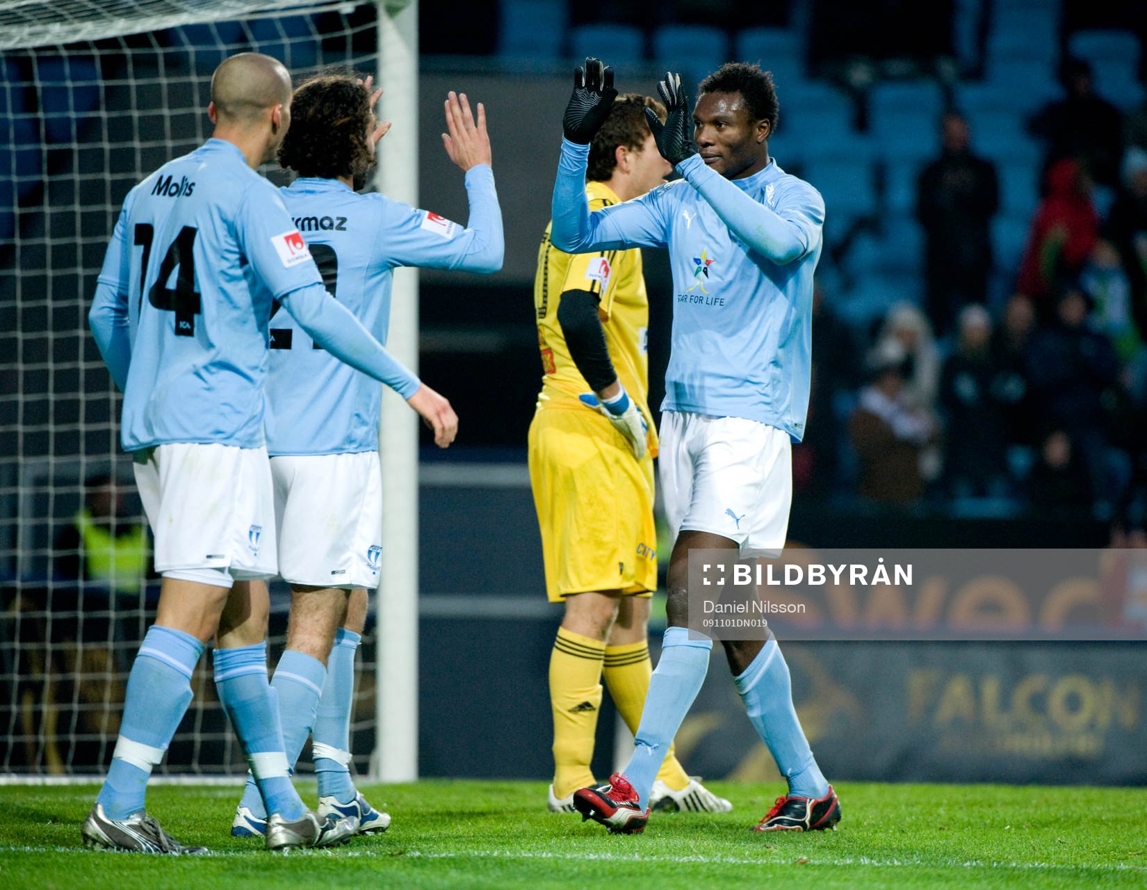 Edward Ofere, Malmö har gjort 1-0. Jubel