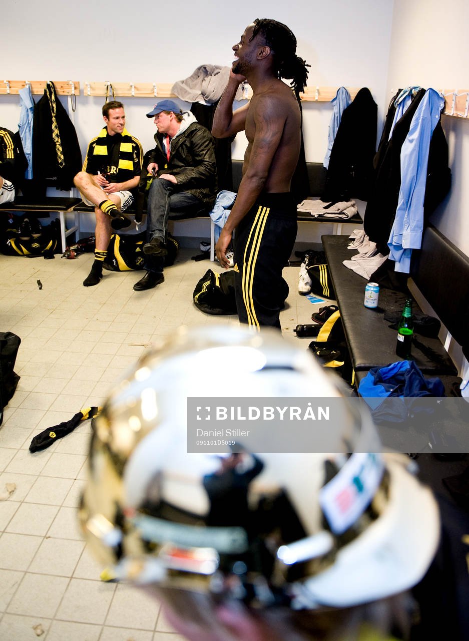 Glädje i AIKs omklädningsrum, Svenska Mästare, SM-guld,