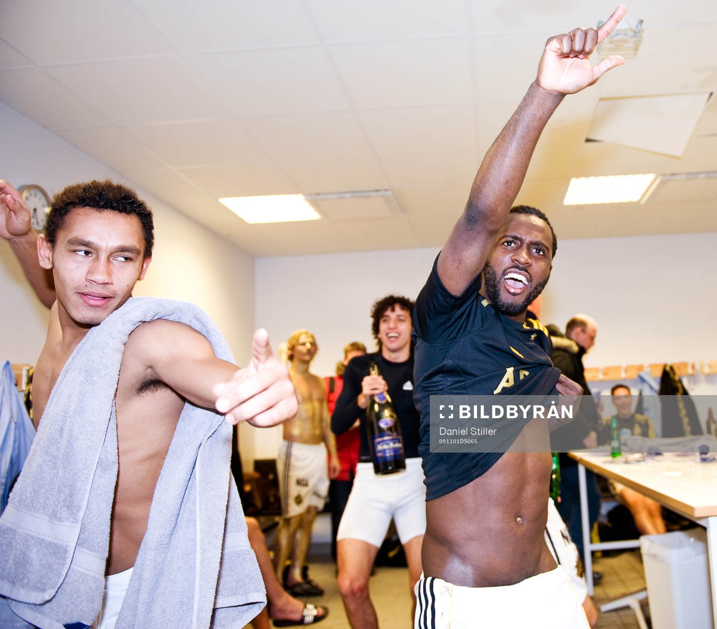  Antonio Flavio, Dulee Johnson, AIK, Svenska Mästare, SM-guld, jubel, glädje.