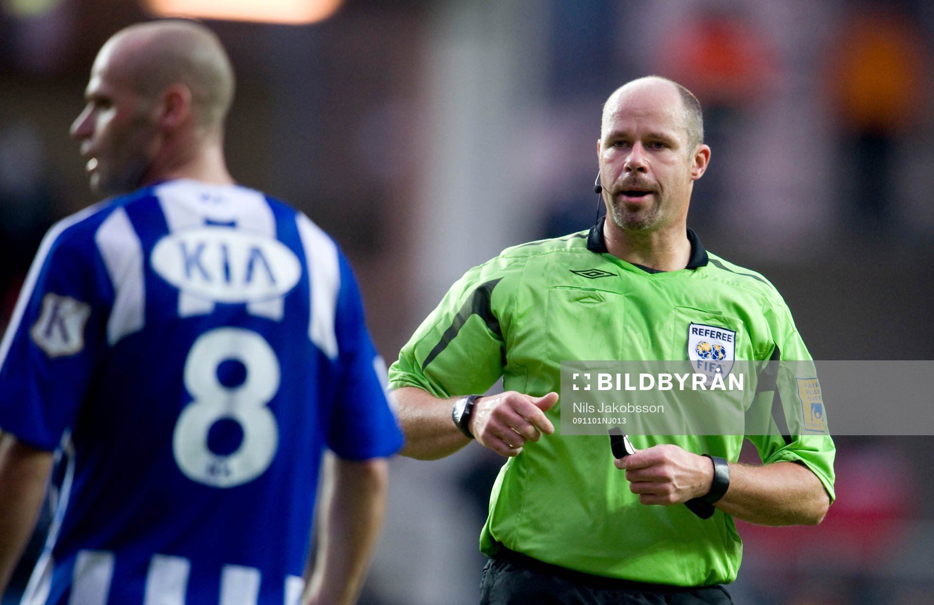Martin Hansson, domare. Klocka, dator, Spintso