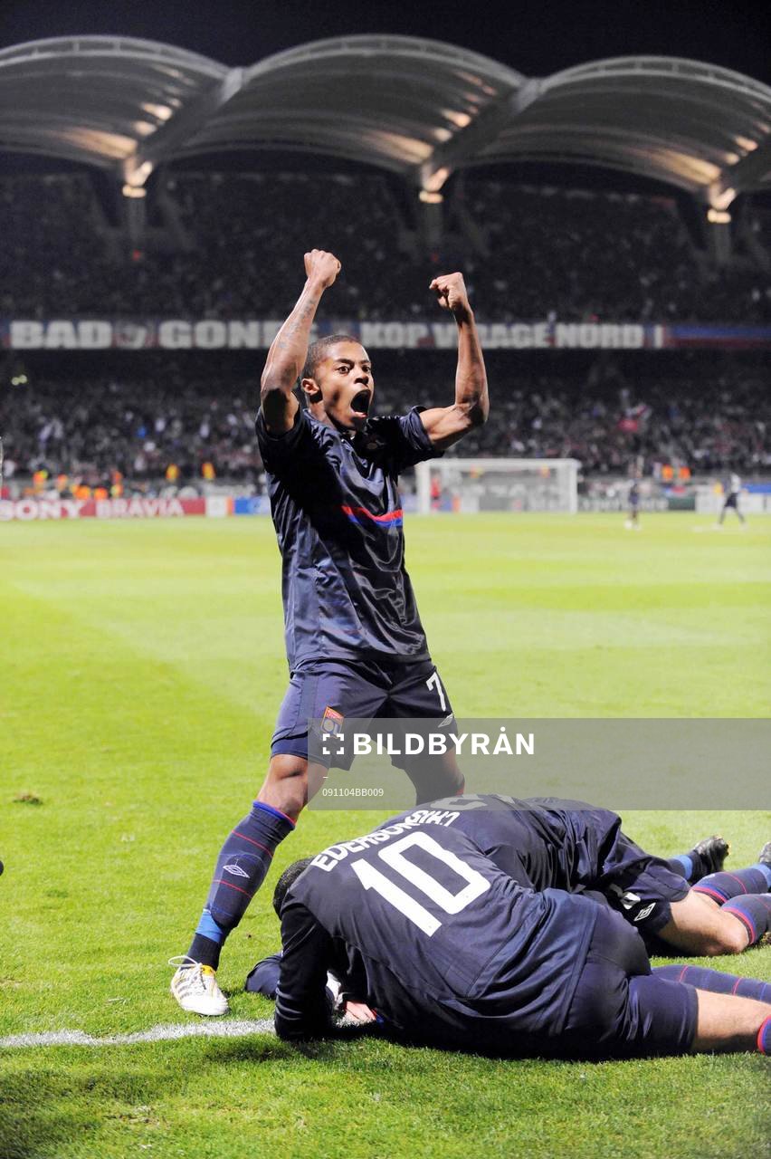  Michel Bastos, Lyon, glädje, jubel.