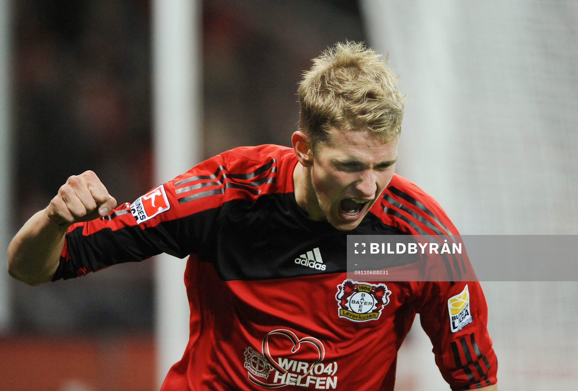  Lars Bender, Bayer Leverkusen, glädje och jubel över 4-0.