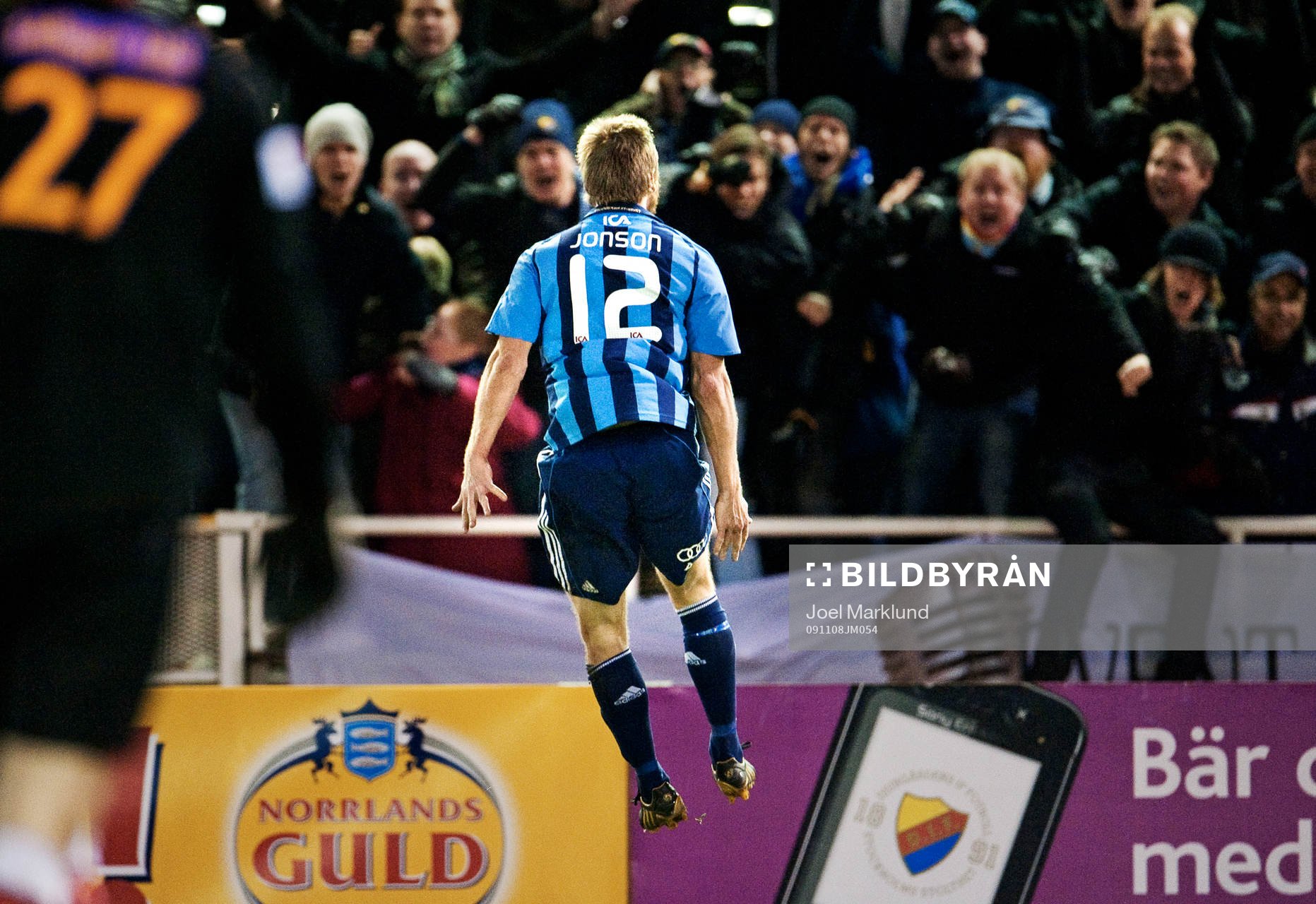  Mattias Jonson, Djurgården, jubel efter 3-0-målet.