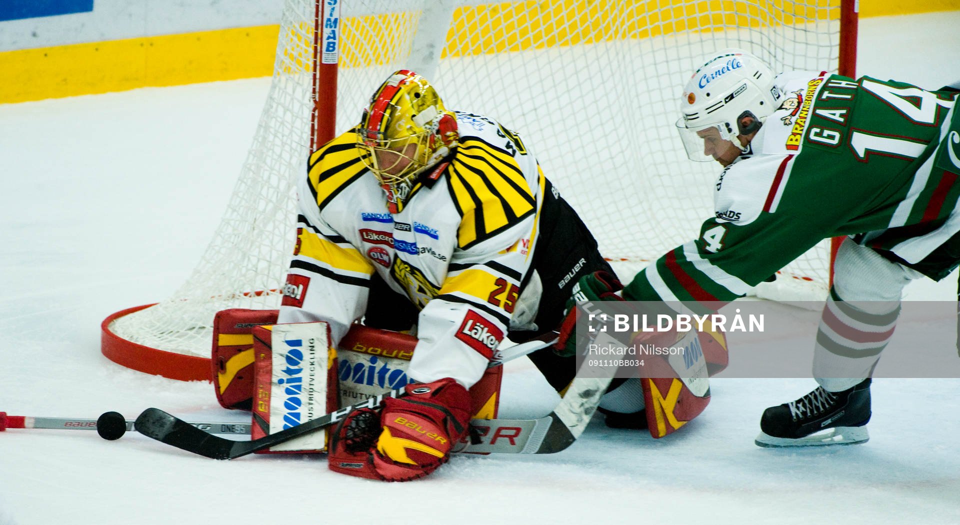 Jacob Markström, målvakt, Brynäs och Mikael Gath, Rögle