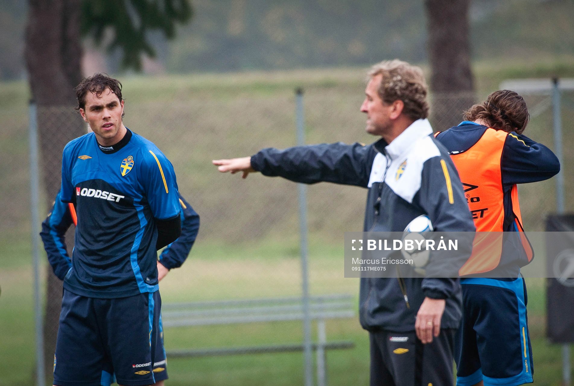 Johan Elmander och Erik Hamrén, förbundskapten
