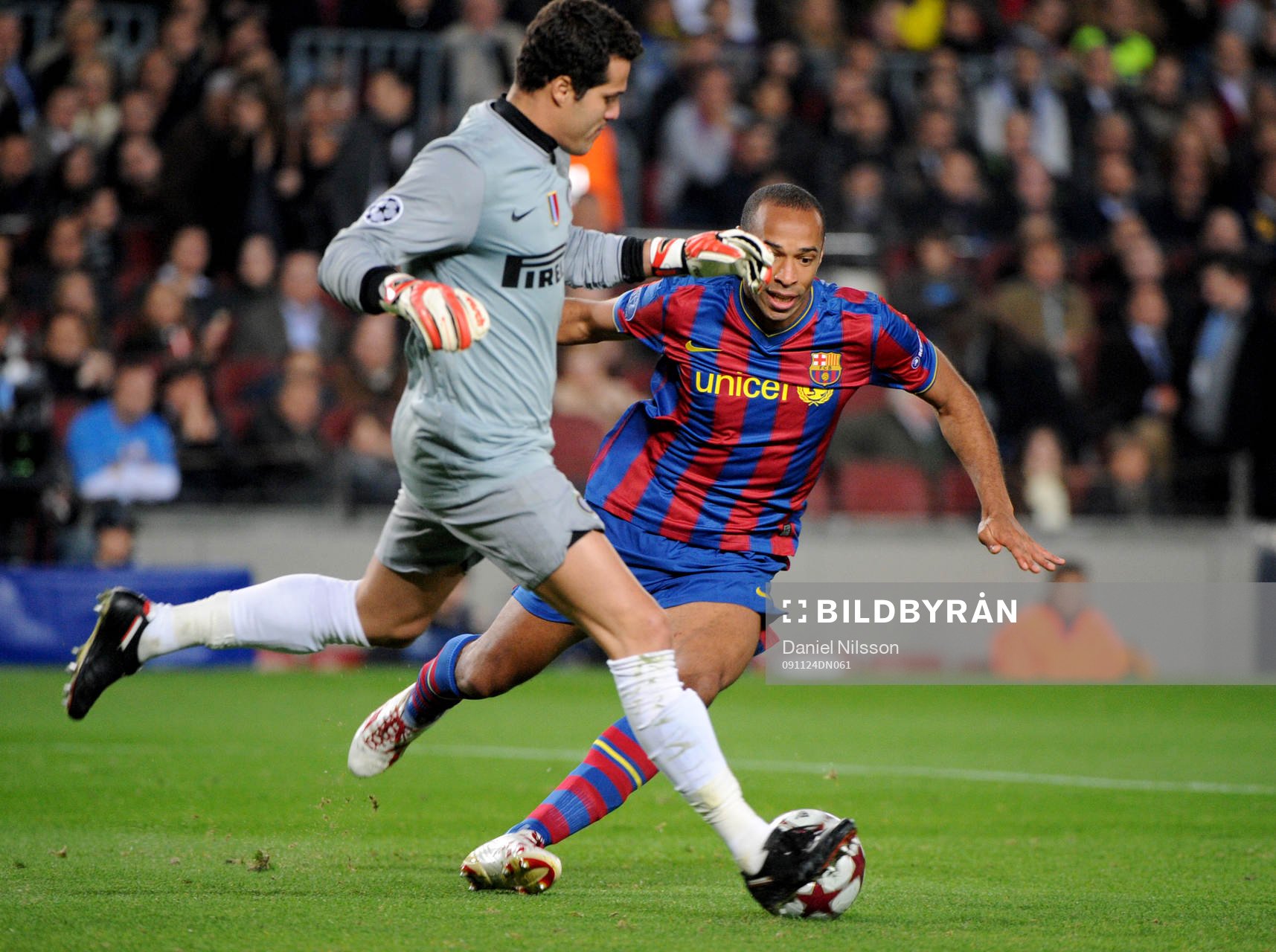 Thierry Henry, Barcelona och Julio Cesar, målvakt, Inter