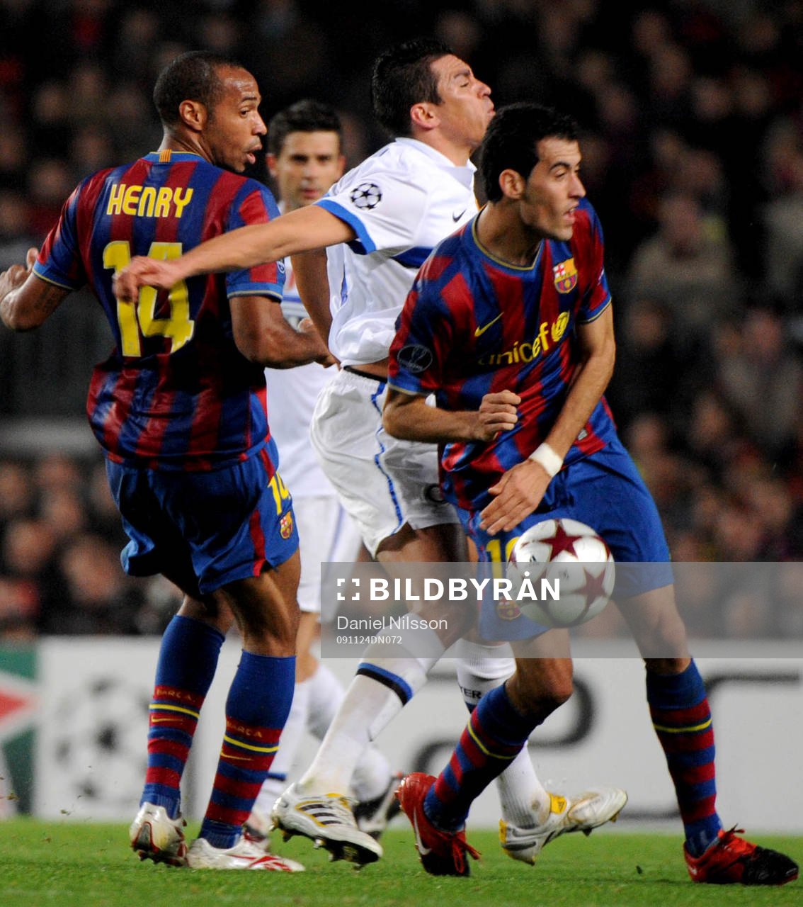 Thierry Henry och Sergo Busquets, Barcelona och Lucio, Inter