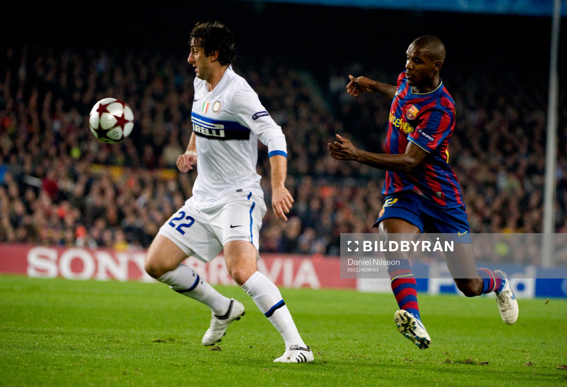 Eric Abidal, Barcelona och Diego Milito, Inter