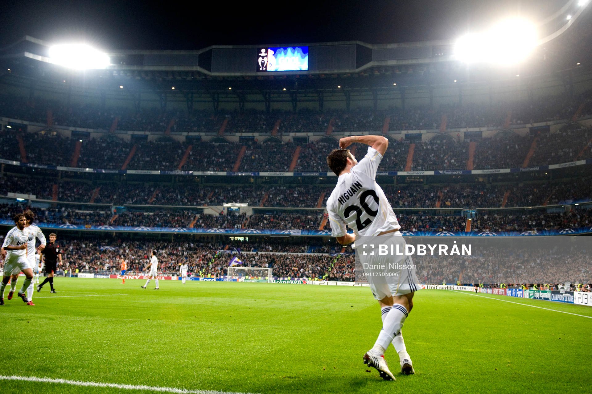 Gonzalo Higuain, Madrid gör 1-0. Jubel