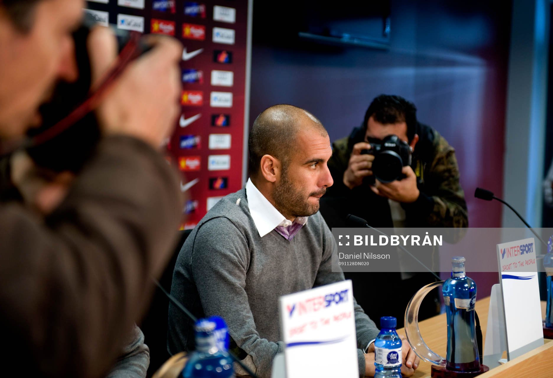  Pep Guardiola, tränare FC Barcelona, under presskonferens.