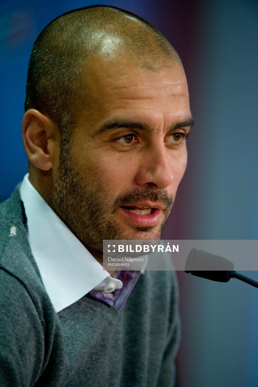  Pep Guardiola, tränare FC Barcelona, på presskonferens.